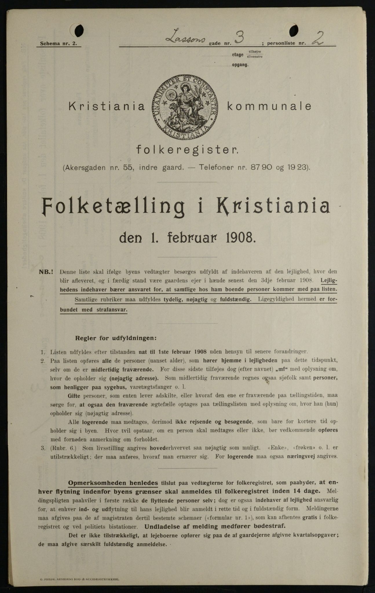 OBA, Municipal Census 1908 for Kristiania, 1908, p. 51355