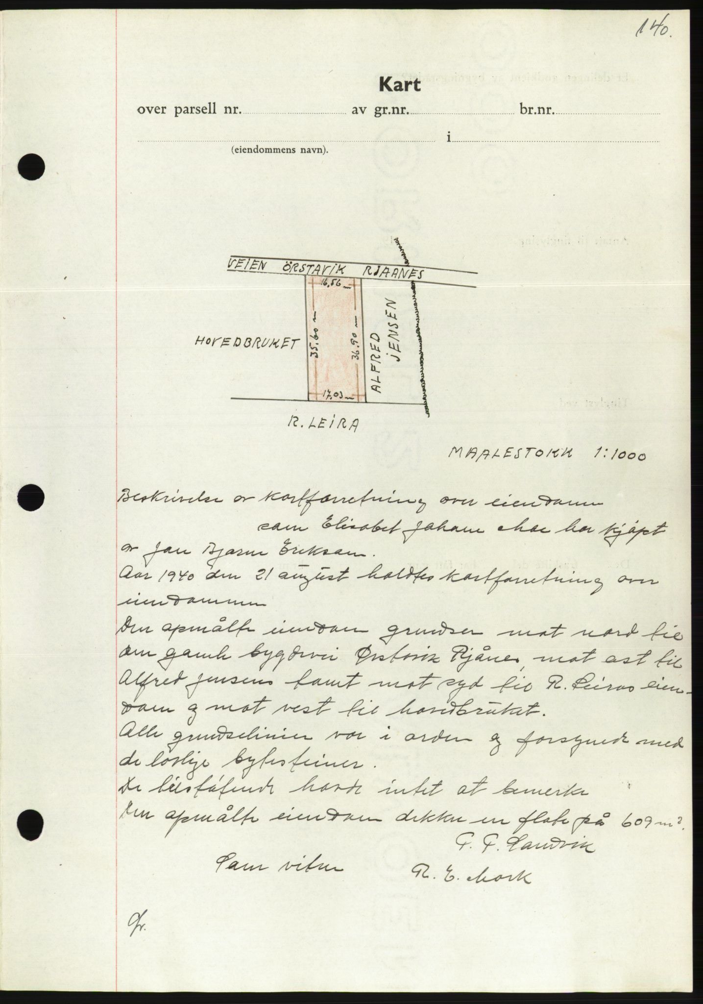 Søre Sunnmøre sorenskriveri, AV/SAT-A-4122/1/2/2C/L0070: Mortgage book no. 64, 1940-1941, Diary no: : 593/1940