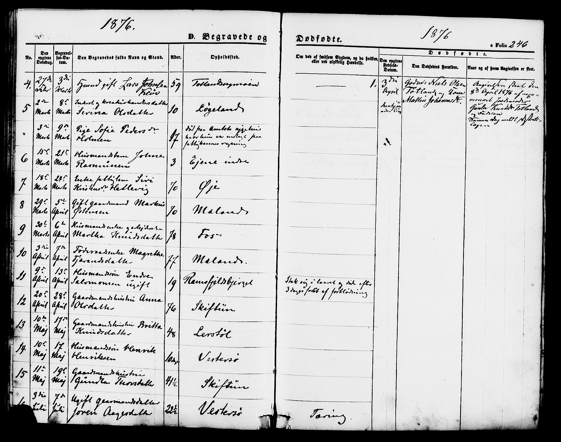 Hjelmeland sokneprestkontor, AV/SAST-A-101843/01/IV/L0011: Parish register (official) no. A 11, 1861-1878, p. 246