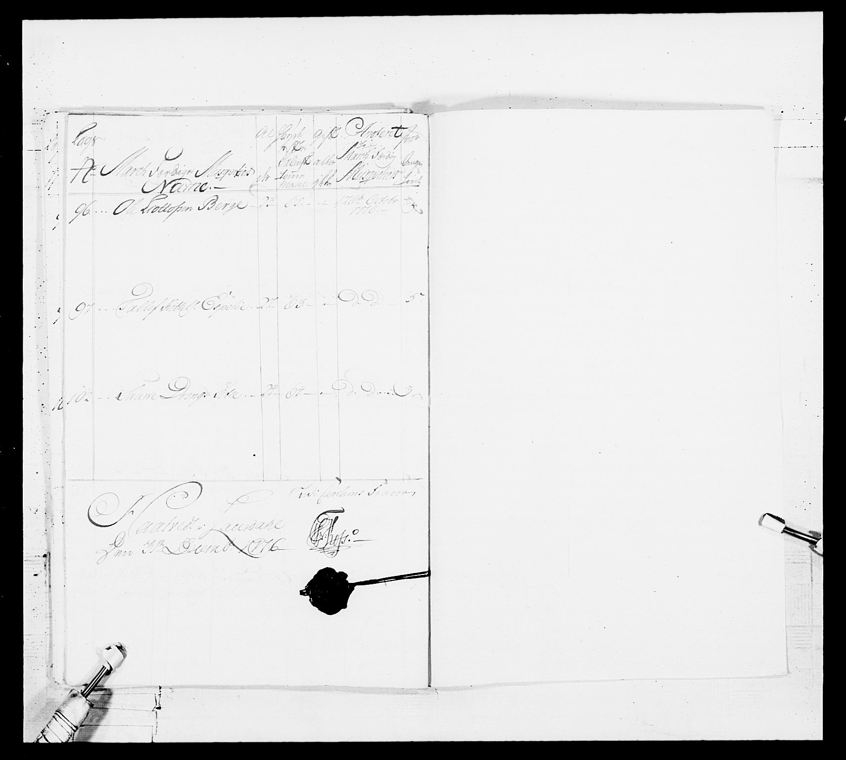 Generalitets- og kommissariatskollegiet, Det kongelige norske kommissariatskollegium, AV/RA-EA-5420/E/Eh/L0101: 1. Vesterlenske nasjonale infanteriregiment, 1766-1777, p. 536