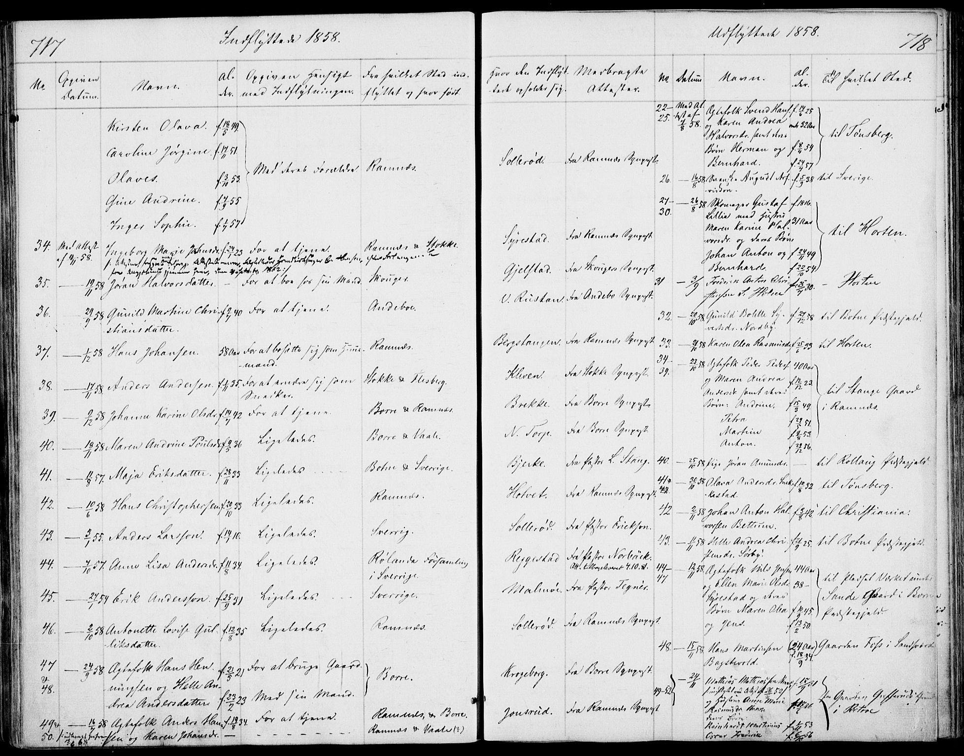 Våle kirkebøker, SAKO/A-334/F/Fa/L0009b: Parish register (official) no. I 9B, 1841-1860, p. 717-718