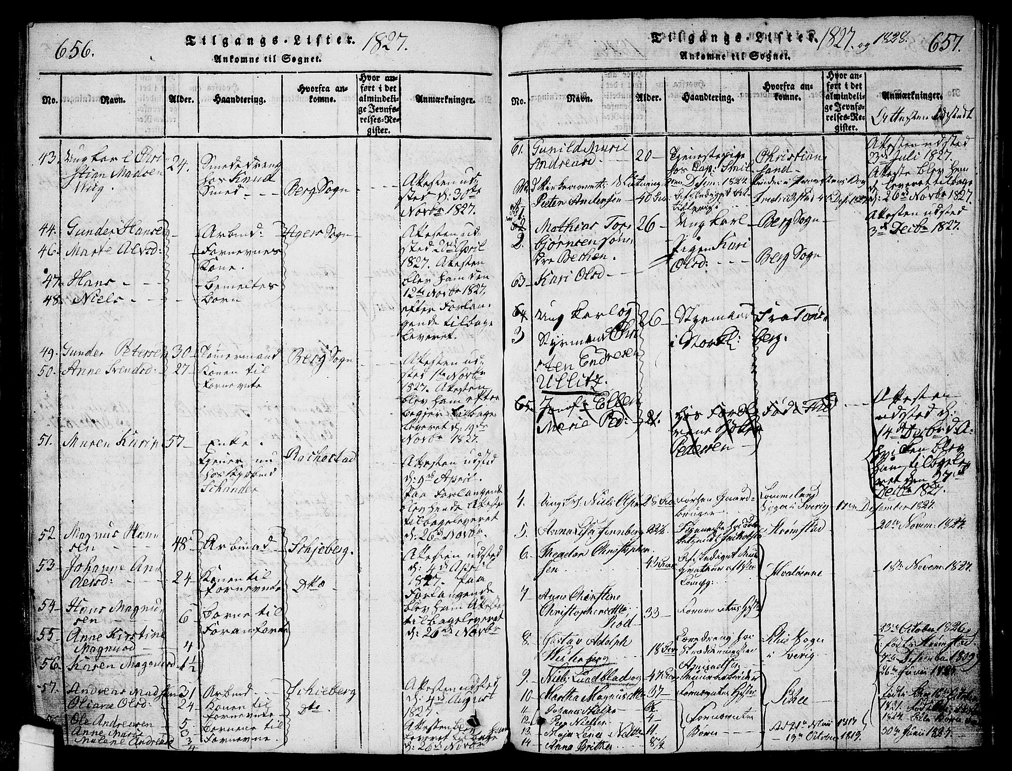 Halden prestekontor Kirkebøker, AV/SAO-A-10909/G/Ga/L0001: Parish register (copy) no. 1, 1815-1833, p. 656-657