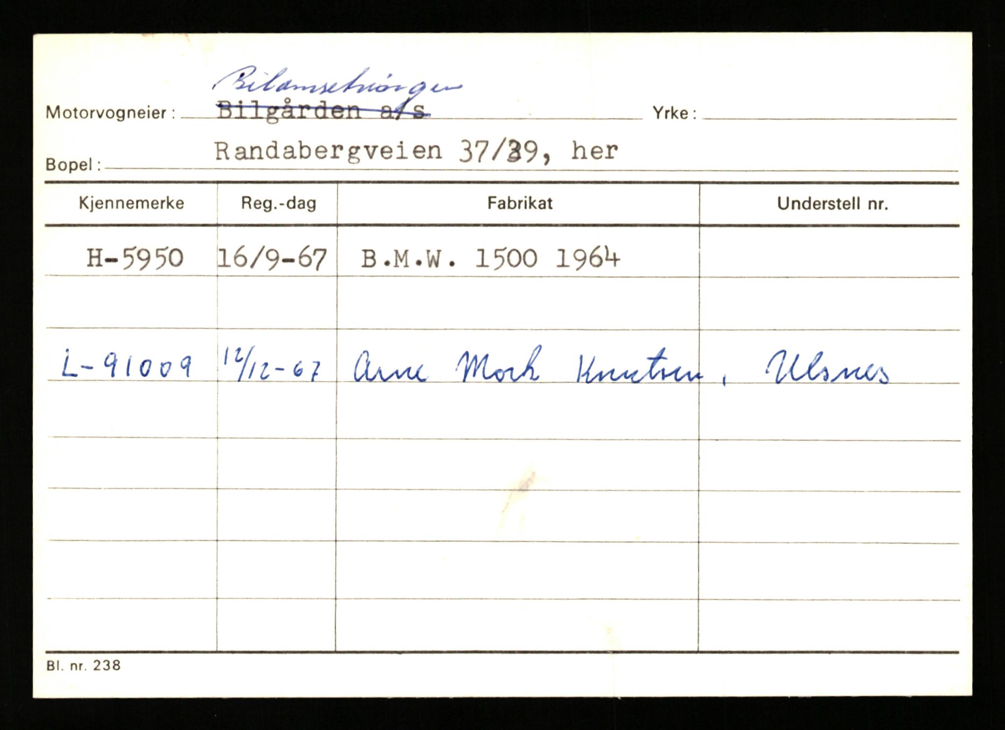 Stavanger trafikkstasjon, AV/SAST-A-101942/0/G/L0002: Registreringsnummer: 5791 - 10405, 1930-1971, p. 89