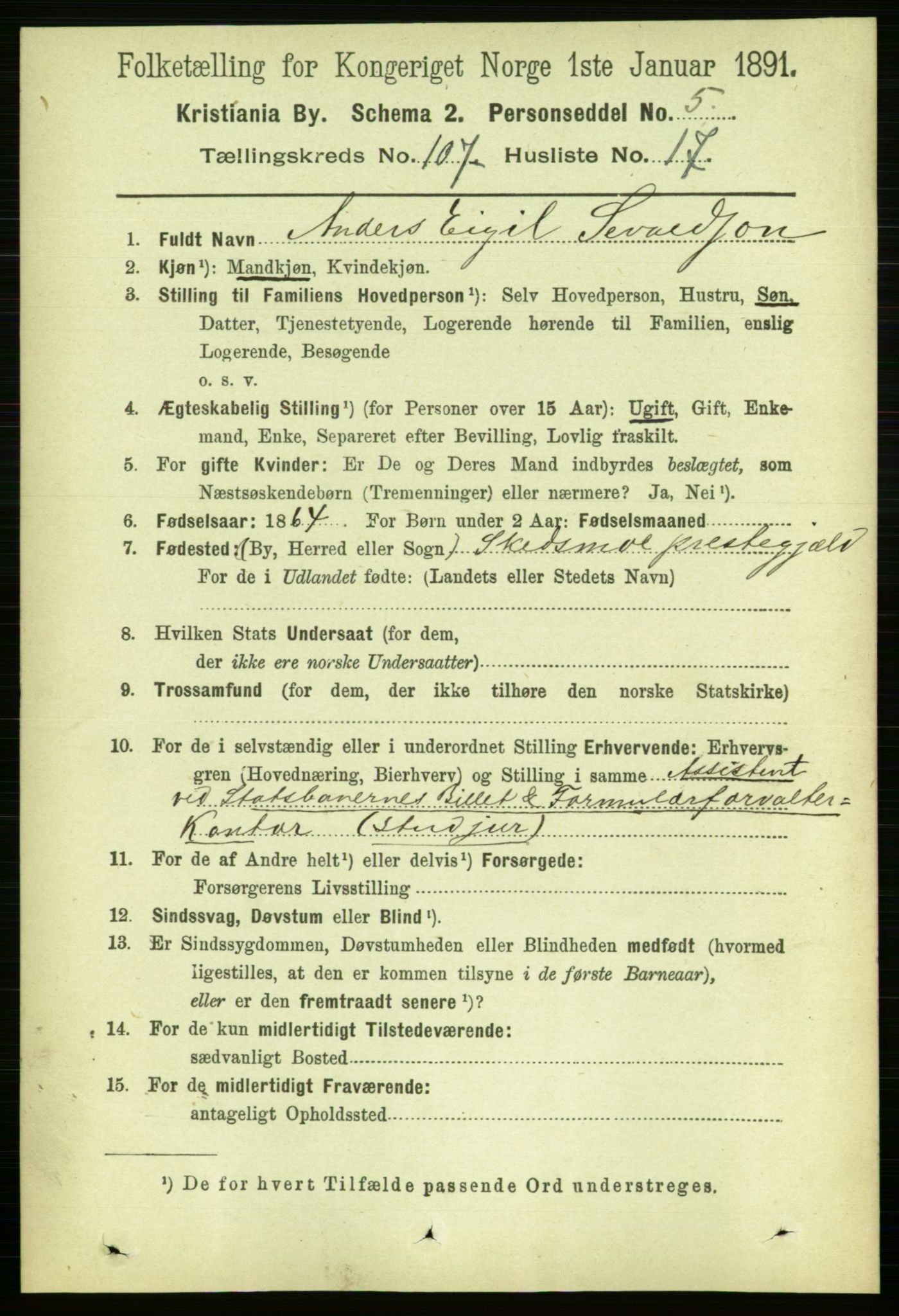 RA, 1891 census for 0301 Kristiania, 1891, p. 54944