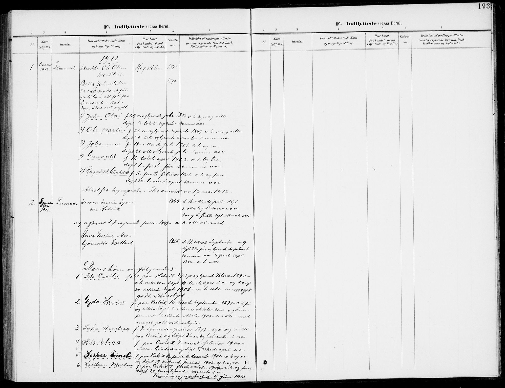 Sveio Sokneprestembete, SAB/A-78501/H/Haa: Parish register (official) no. C 3, 1899-1916, p. 193