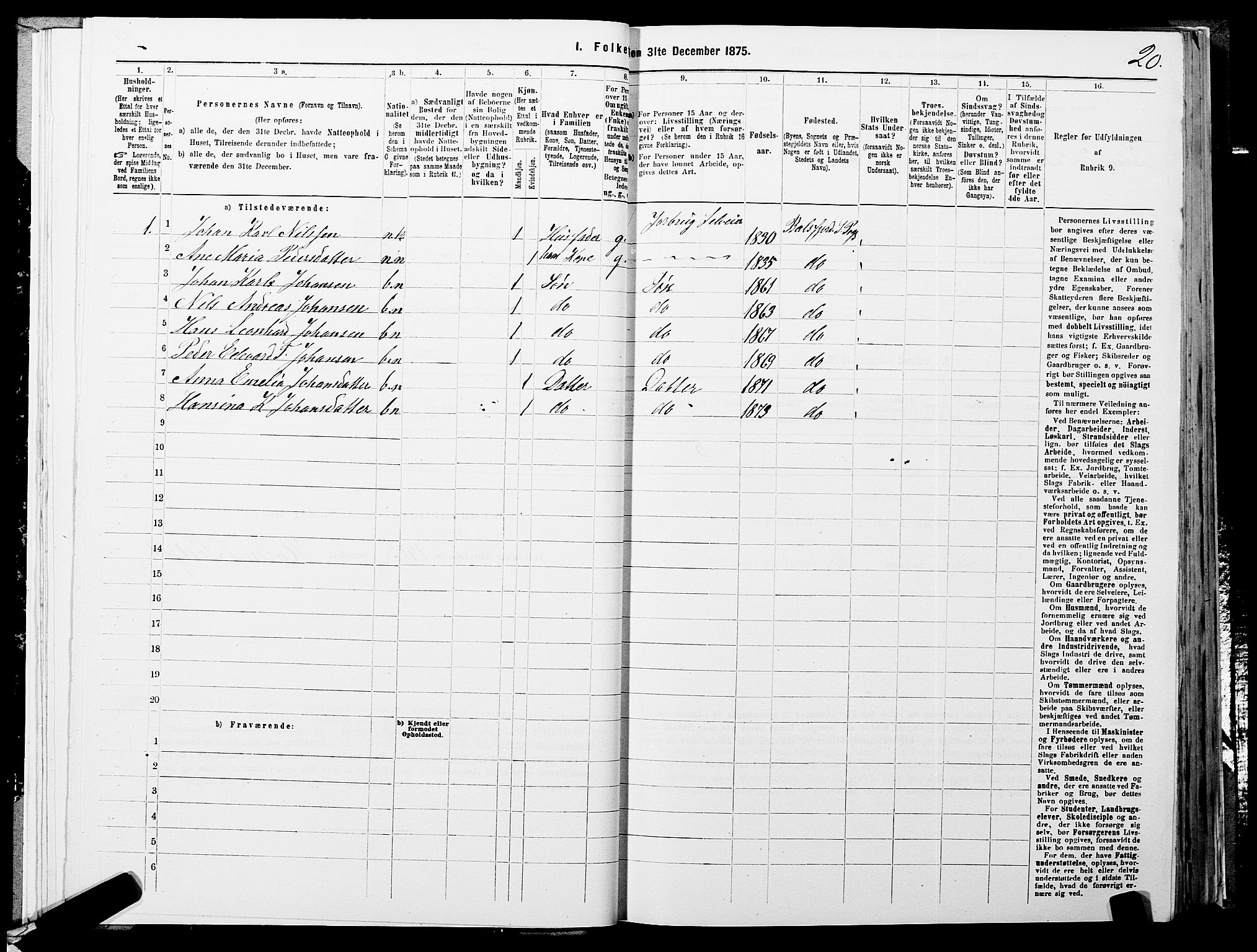 SATØ, 1875 census for 1933P Balsfjord, 1875, p. 1620