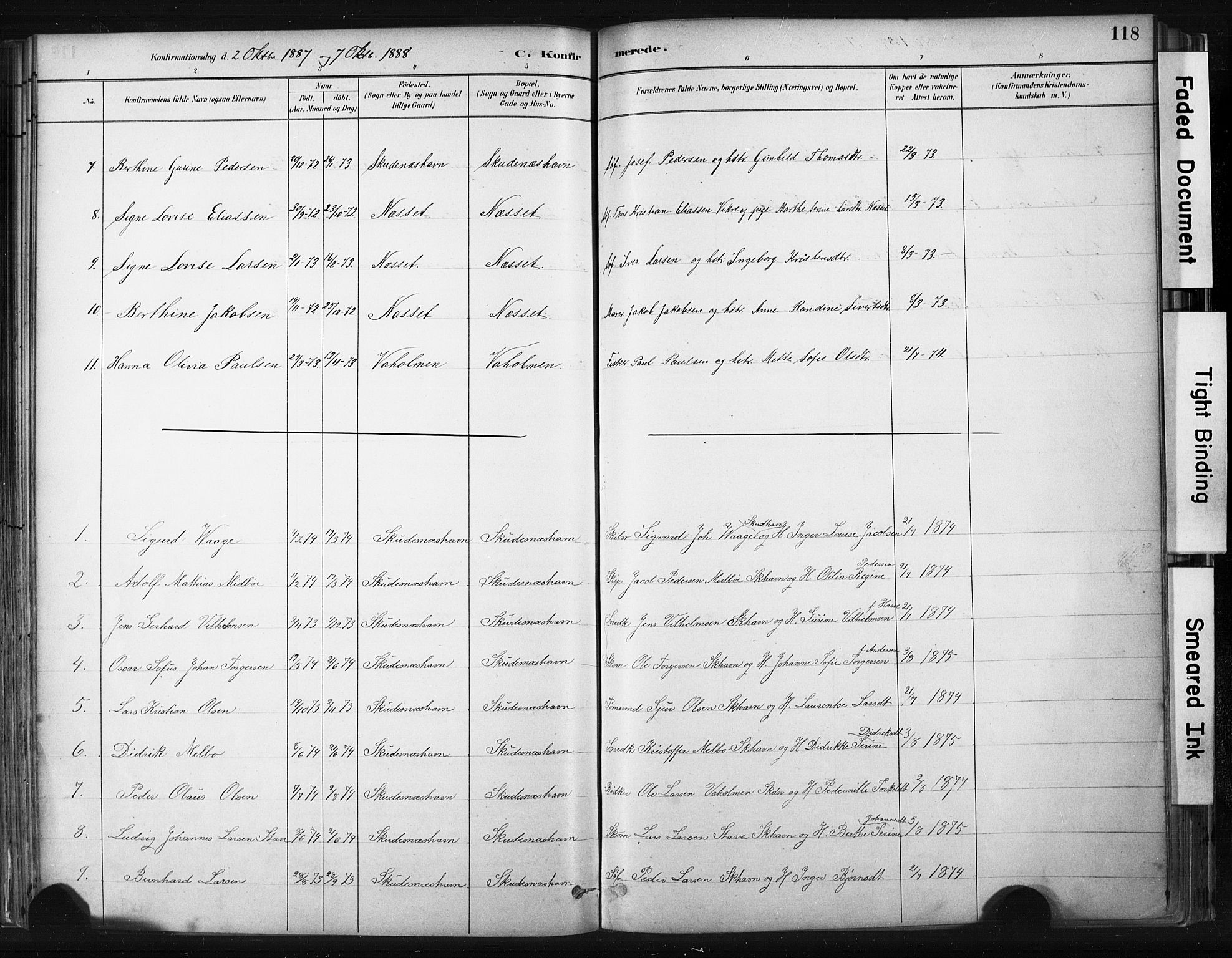 Skudenes sokneprestkontor, AV/SAST-A -101849/H/Ha/Haa/L0008: Parish register (official) no. A 5, 1882-1912, p. 118