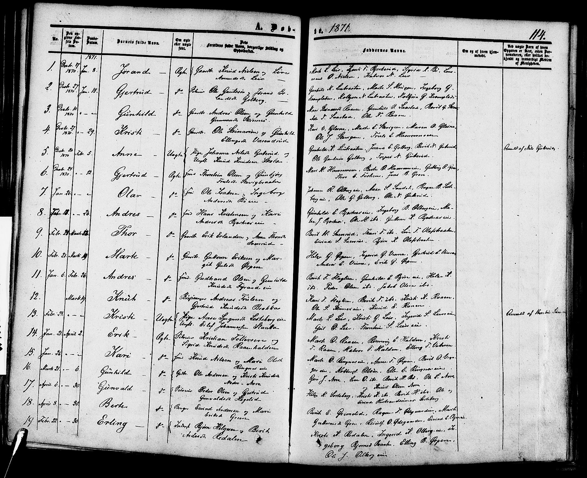 Krødsherad kirkebøker, SAKO/A-19/F/Fa/L0003: Parish register (official) no. 3, 1851-1872, p. 114