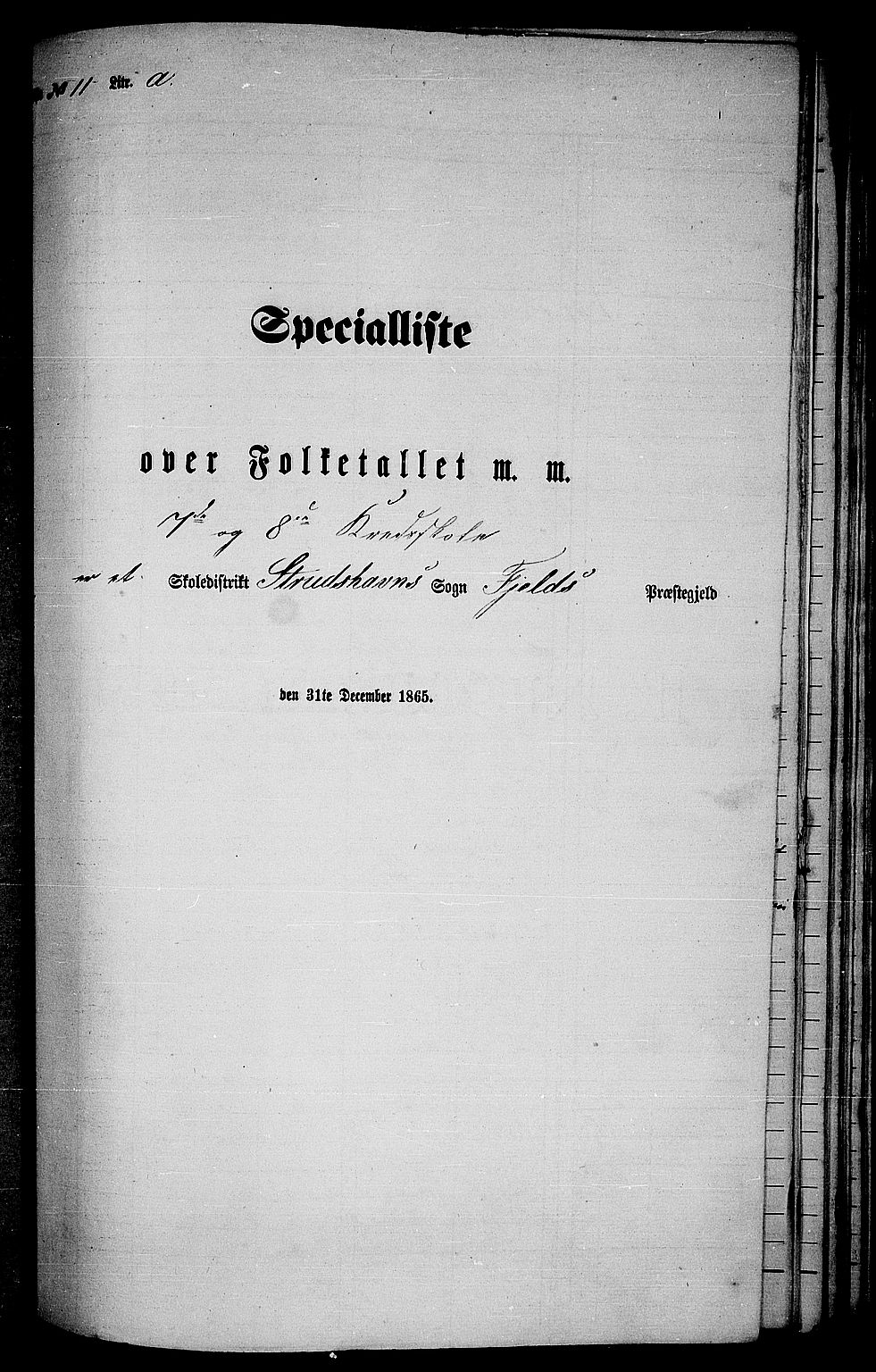 RA, 1865 census for Fjell, 1865, p. 172