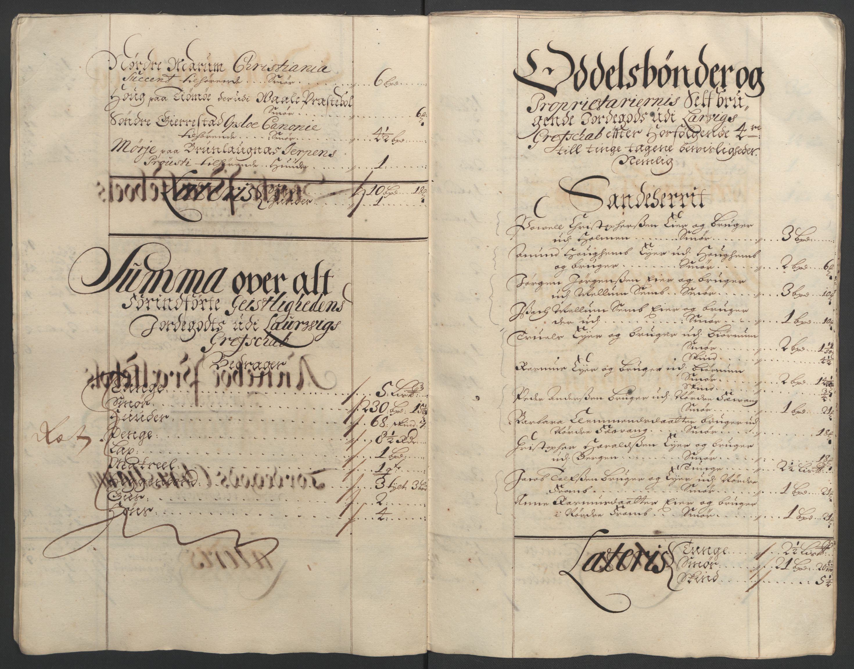 Rentekammeret inntil 1814, Reviderte regnskaper, Fogderegnskap, AV/RA-EA-4092/R33/L1974: Fogderegnskap Larvik grevskap, 1693-1695, p. 29