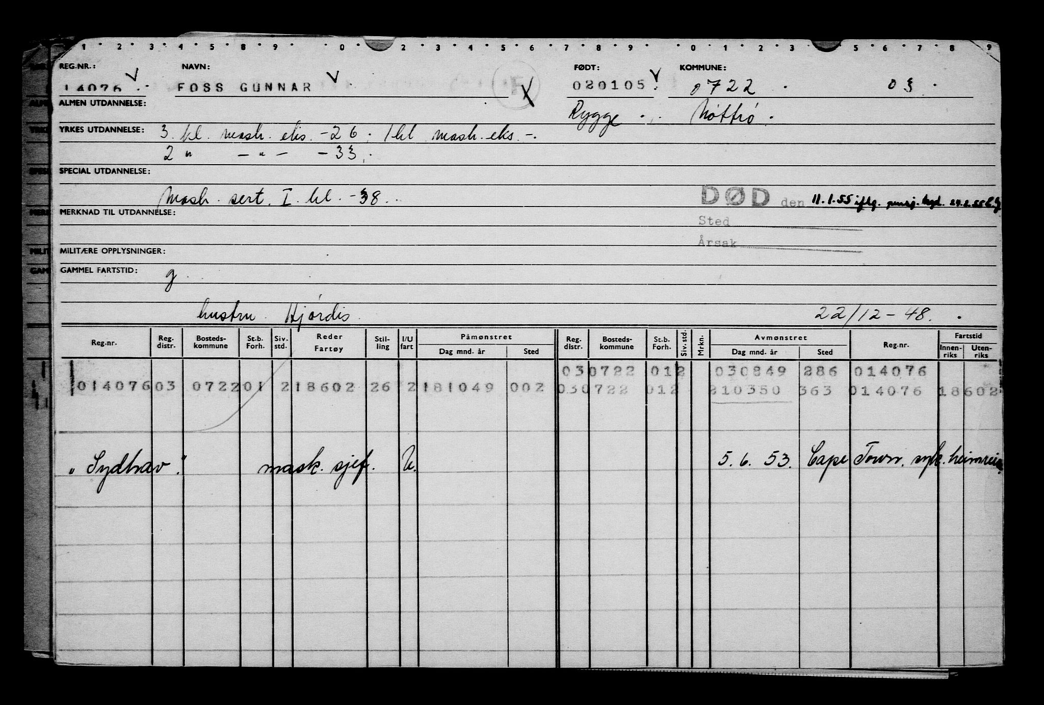 Direktoratet for sjømenn, AV/RA-S-3545/G/Gb/L0057: Hovedkort, 1905, p. 5