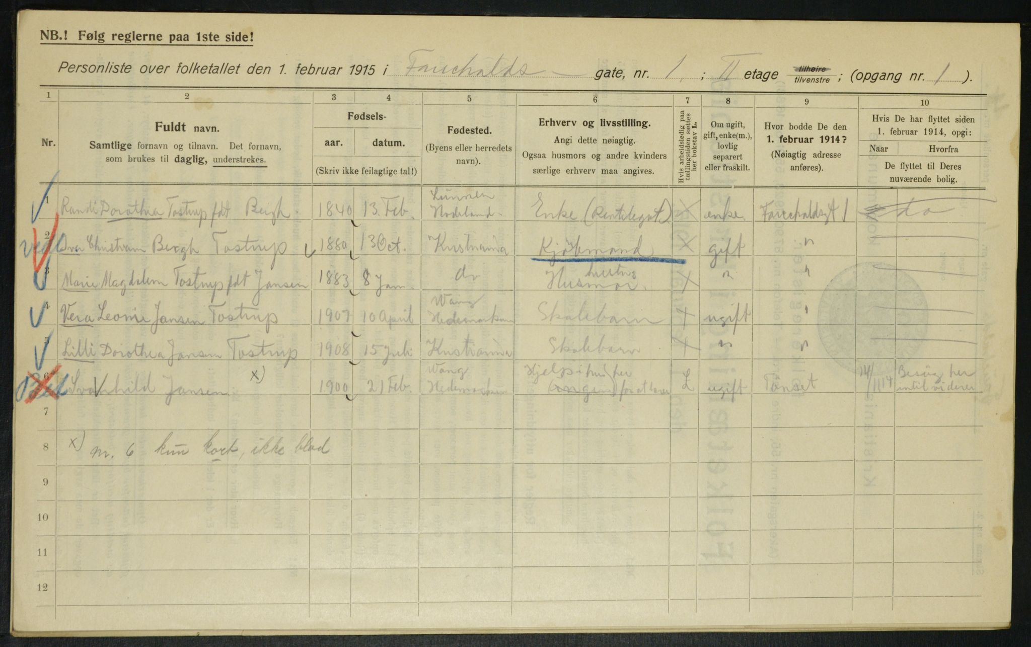 OBA, Municipal Census 1915 for Kristiania, 1915, p. 23244