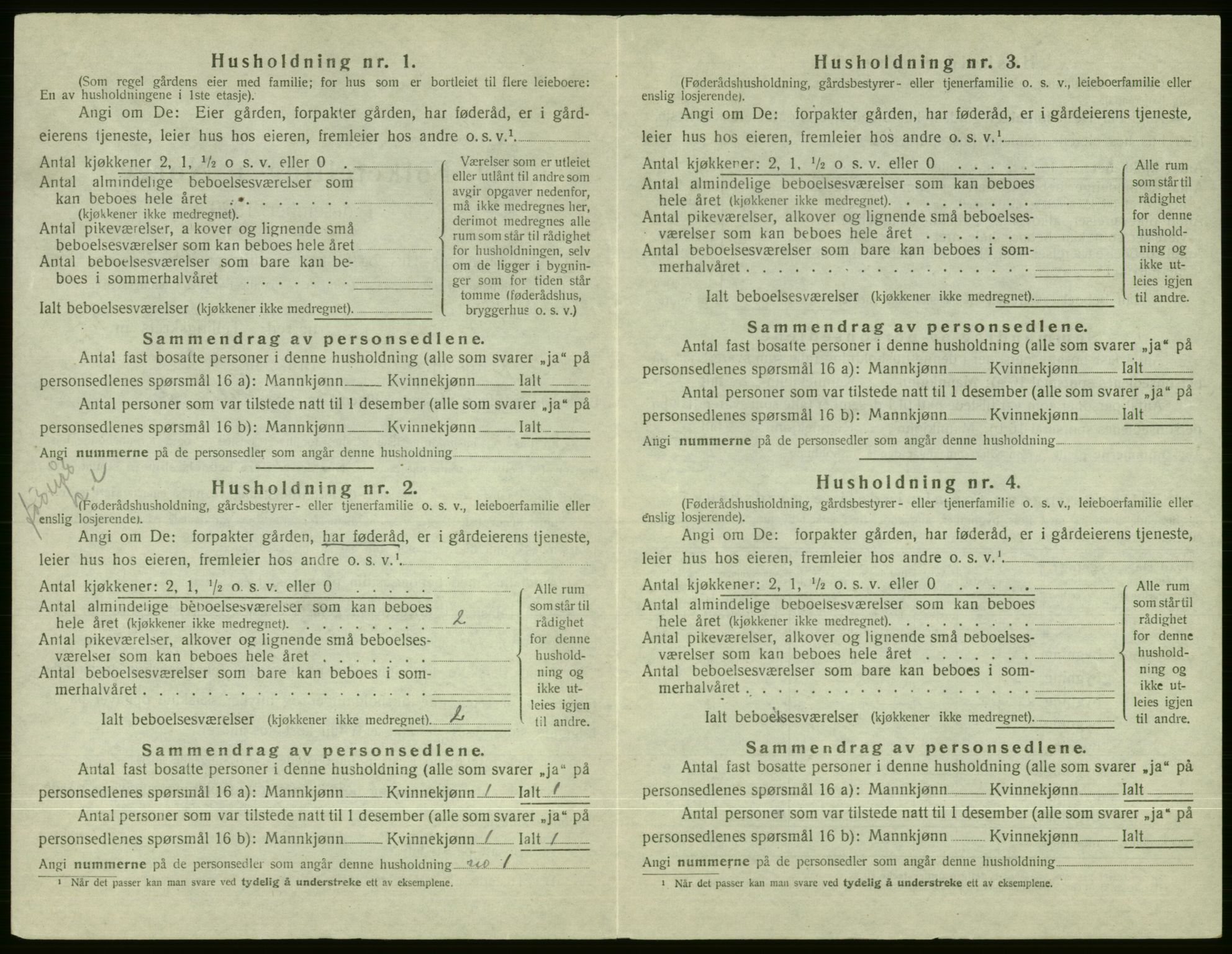 SAB, 1920 census for Voss, 1920, p. 2500