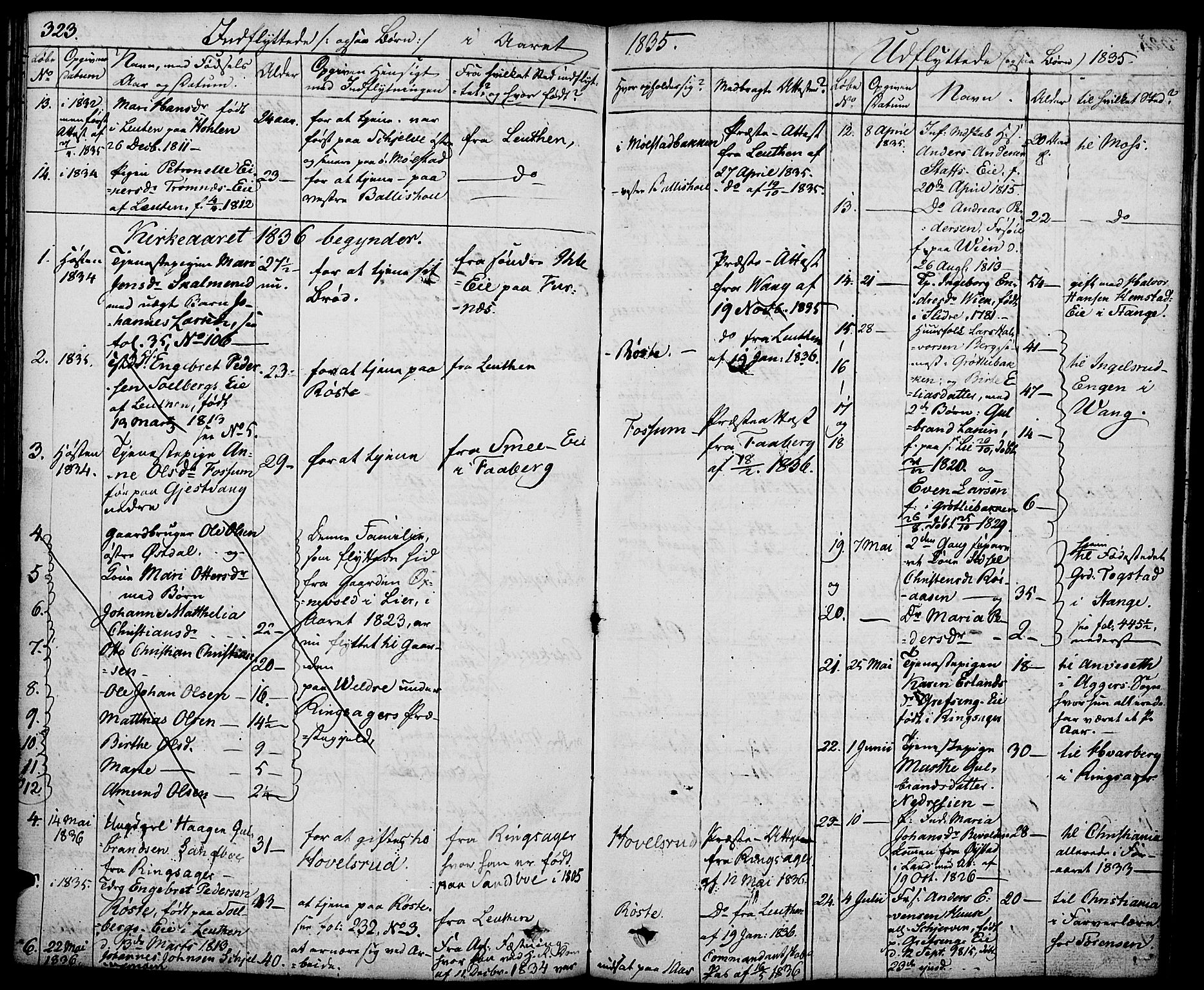 Nes prestekontor, Hedmark, SAH/PREST-020/K/Ka/L0003: Parish register (official) no. 3, 1827-1851, p. 323