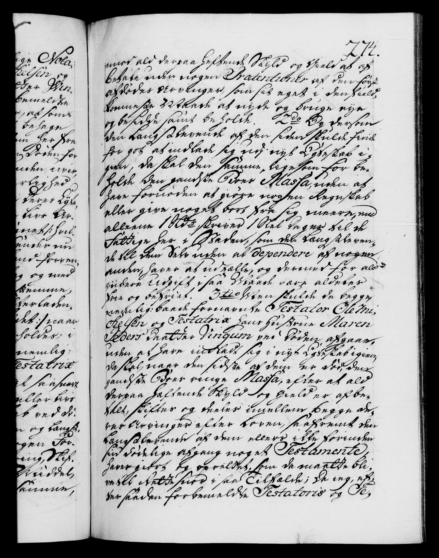 Danske Kanselli 1572-1799, AV/RA-EA-3023/F/Fc/Fca/Fcaa/L0045: Norske registre "Norske eller 3. dept.s åpne brev, 1771-1773, p. 274a