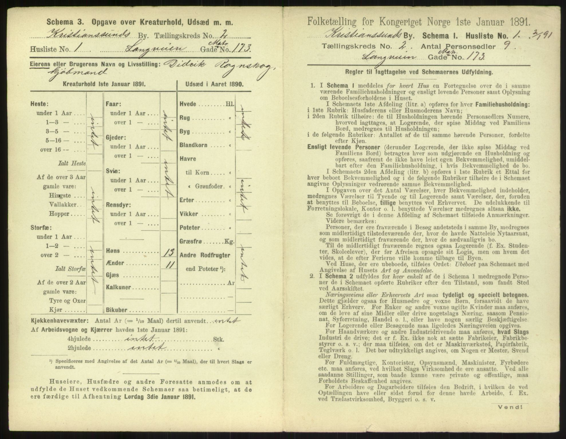 RA, 1891 census for 1503 Kristiansund, 1891, p. 152