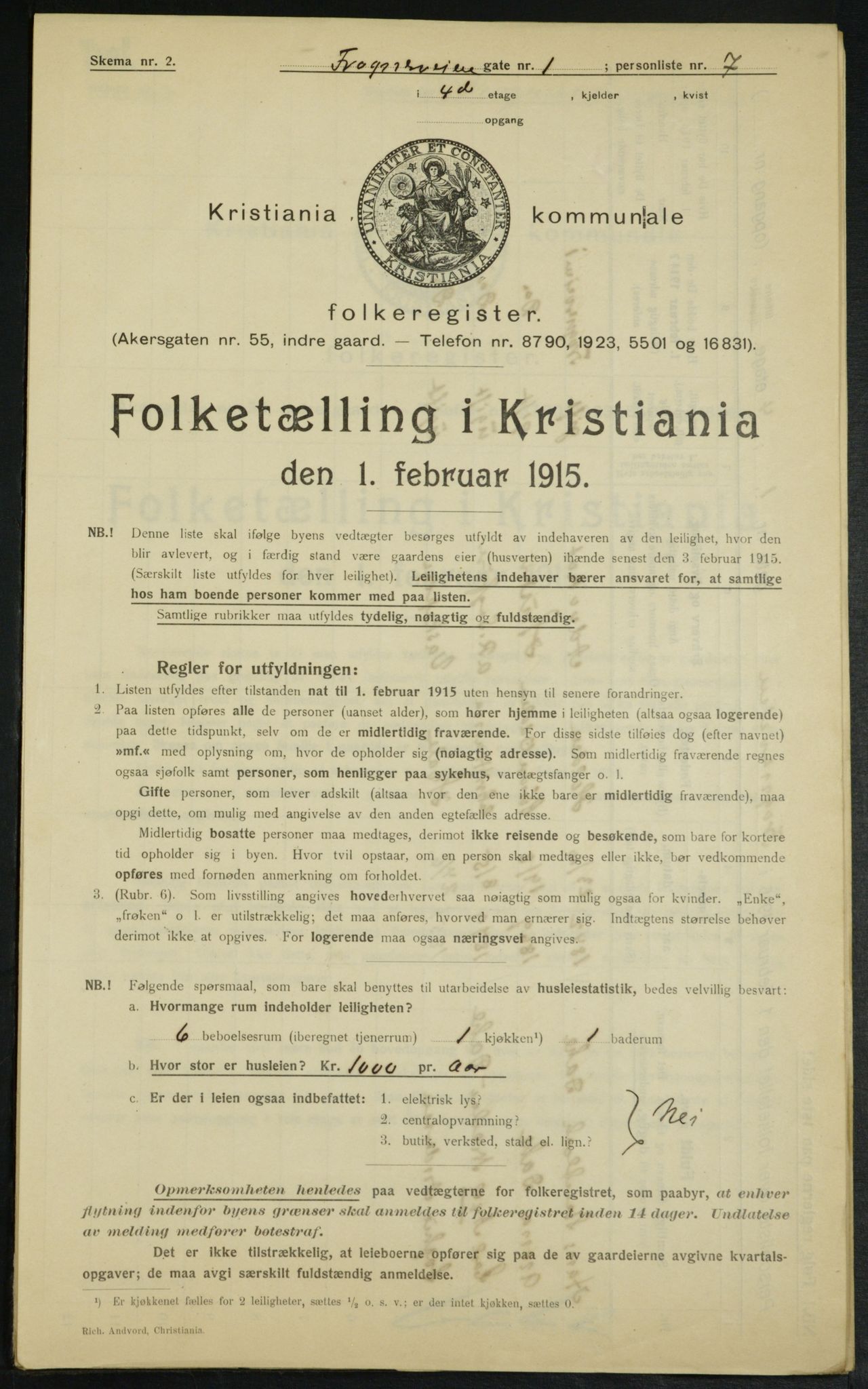 OBA, Municipal Census 1915 for Kristiania, 1915, p. 26783