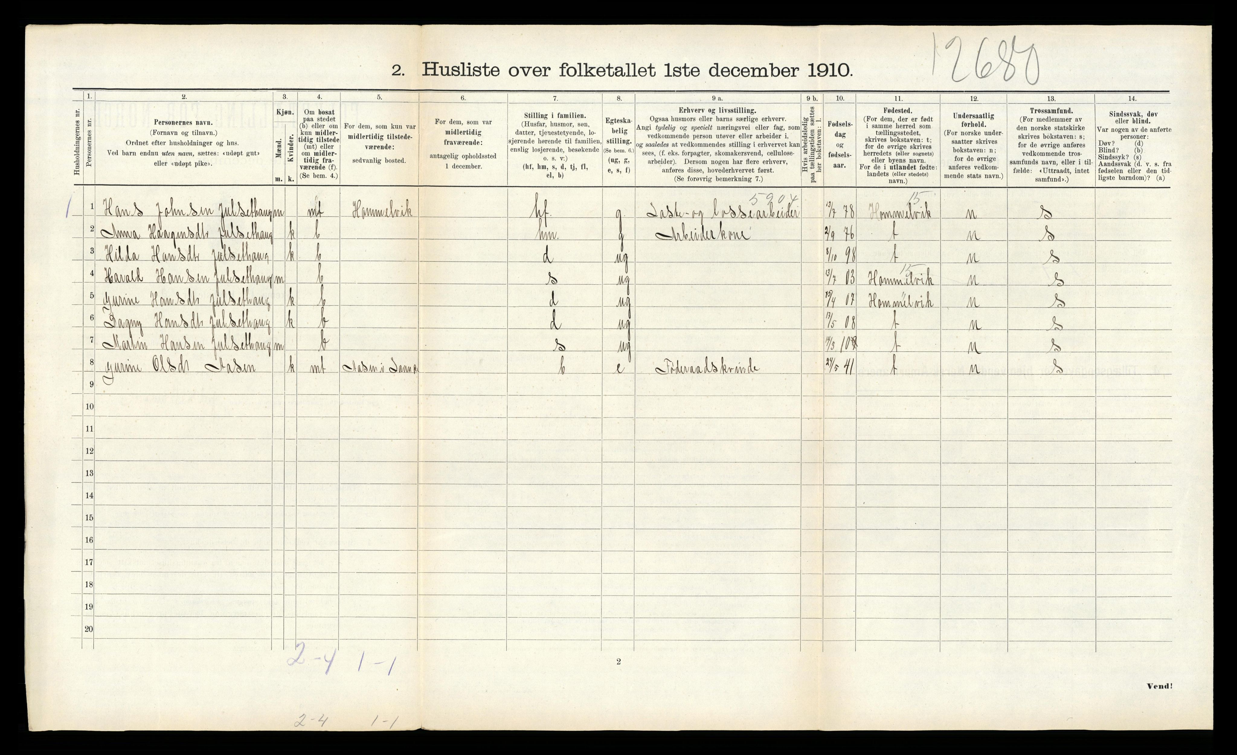 RA, 1910 census for Lånke, 1910, p. 427