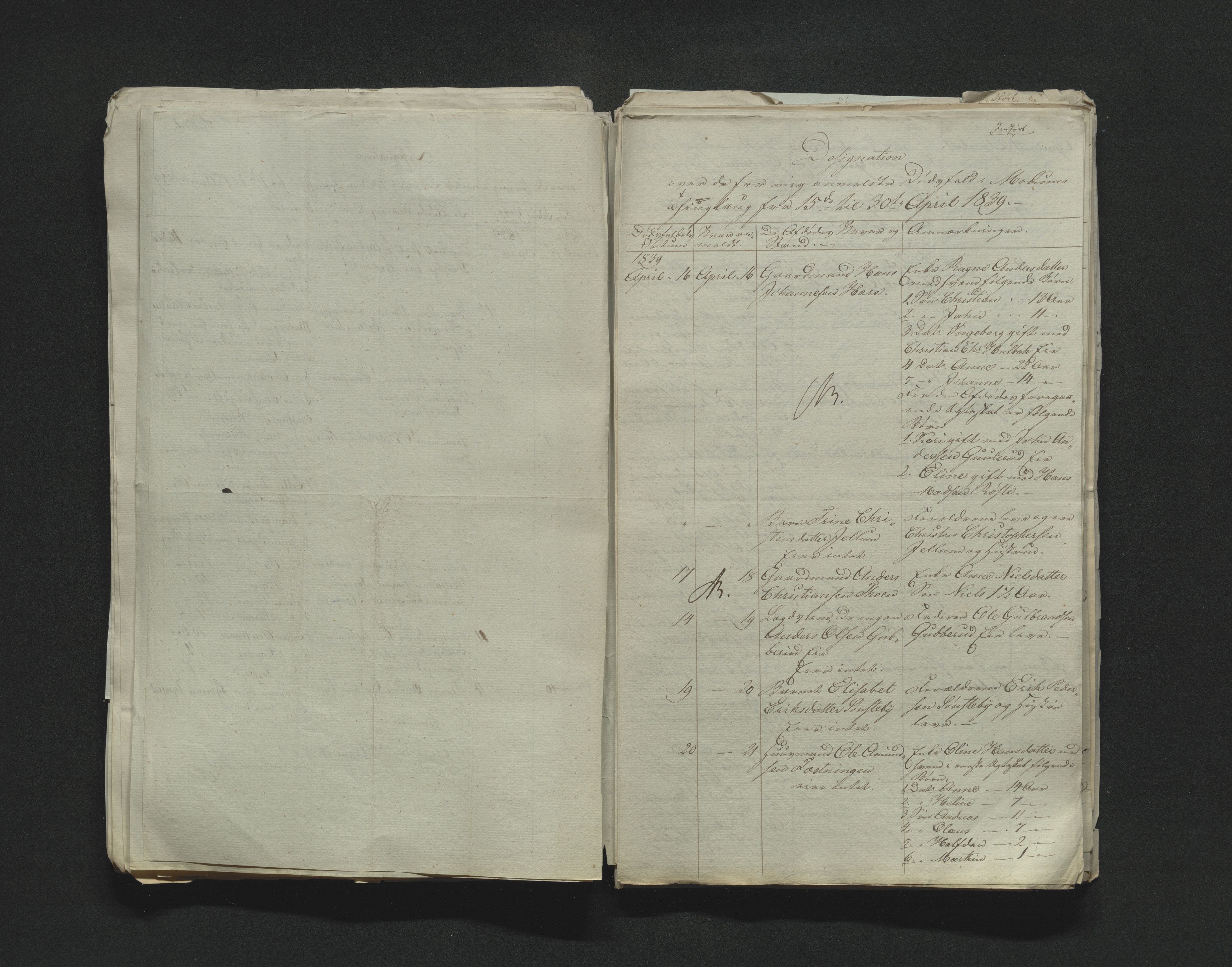 Eiker, Modum og Sigdal sorenskriveri, AV/SAKO-A-123/H/Ha/Hab/L0005: Dødsfallsmeldinger, 1837-1840