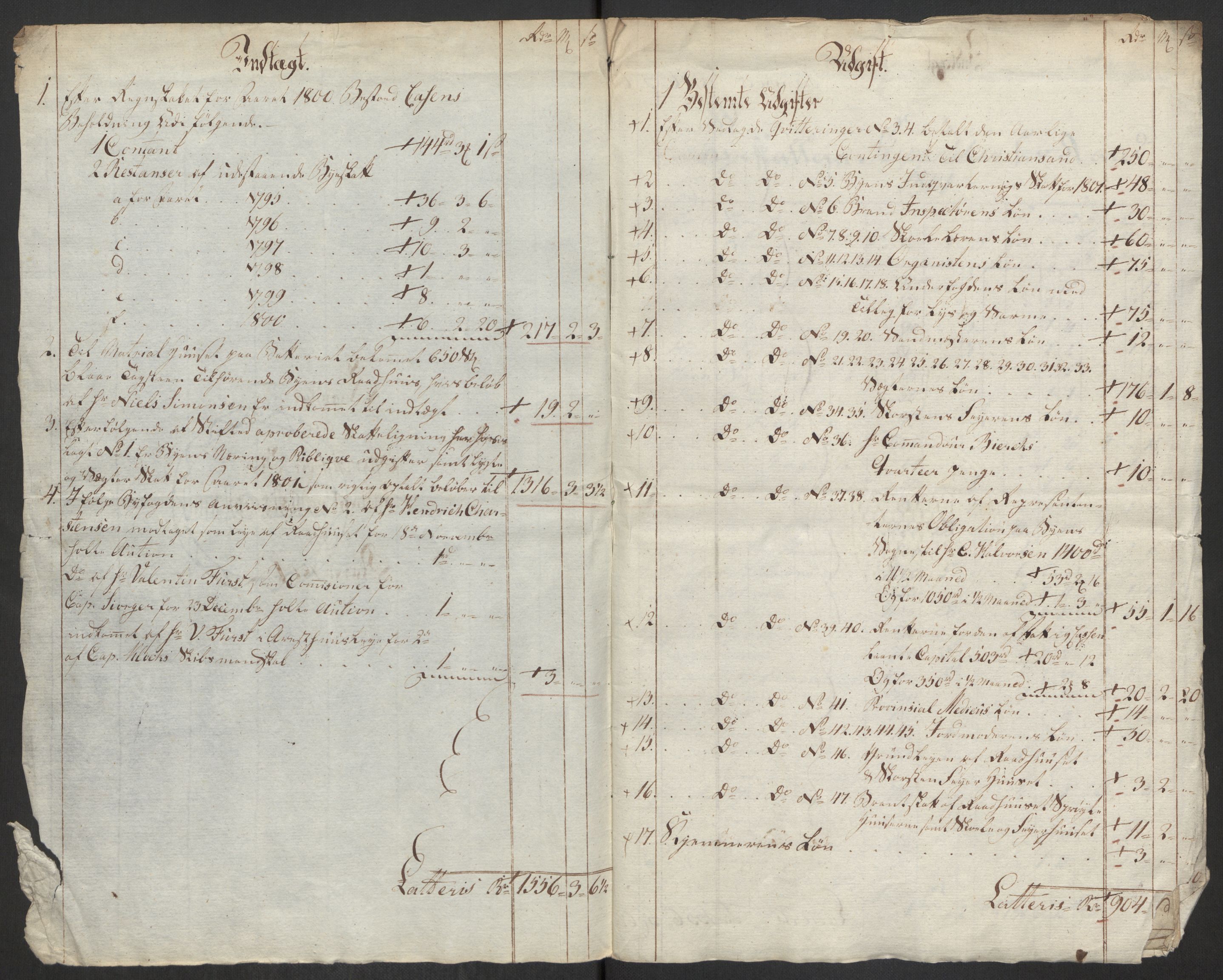 Danske Kanselli 1800-1814, AV/RA-EA-3024/K/Kk/Kka/Kkac/L0236: Kjøpstadregnskap Øster Risør, 1801-1804, p. 11