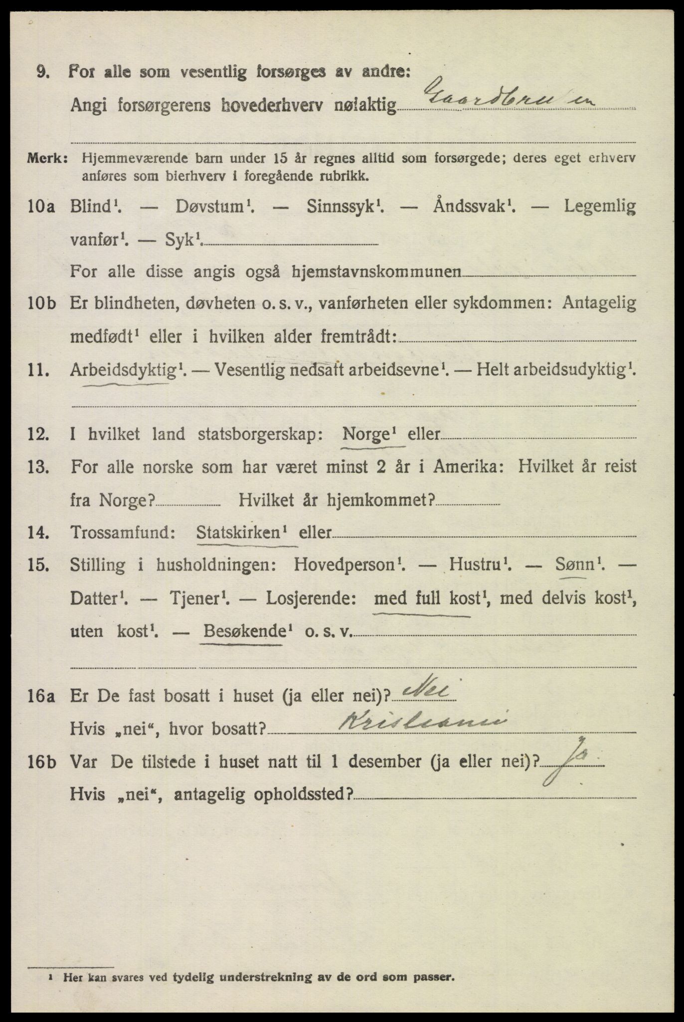 SAH, 1920 census for Vestre Toten, 1920, p. 7149