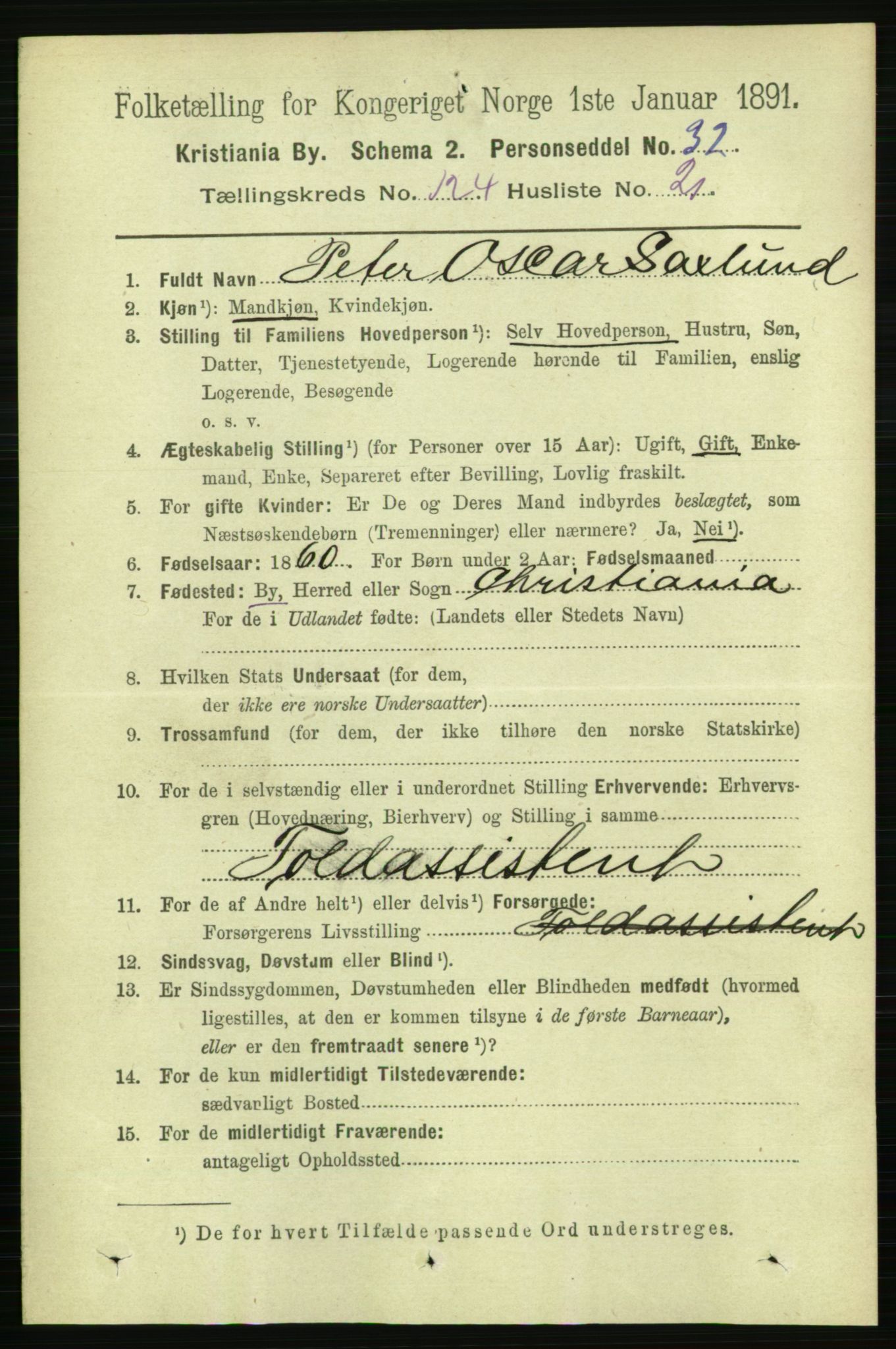 RA, 1891 census for 0301 Kristiania, 1891, p. 65921