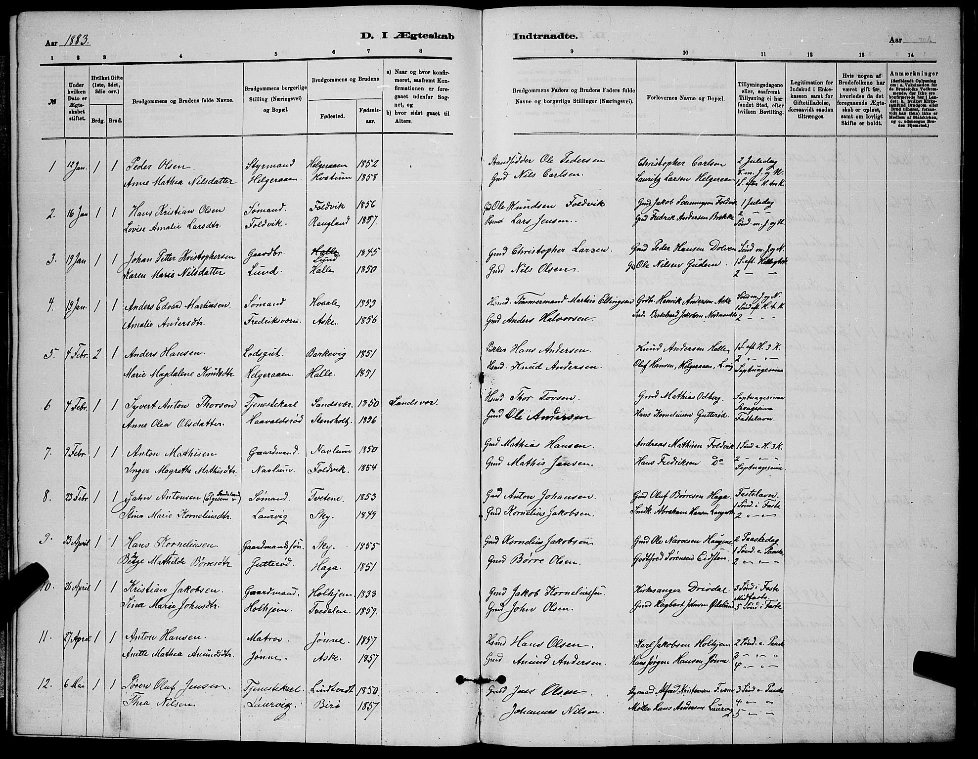 Brunlanes kirkebøker, SAKO/A-342/G/Ga/L0003: Parish register (copy) no. I 3, 1877-1898