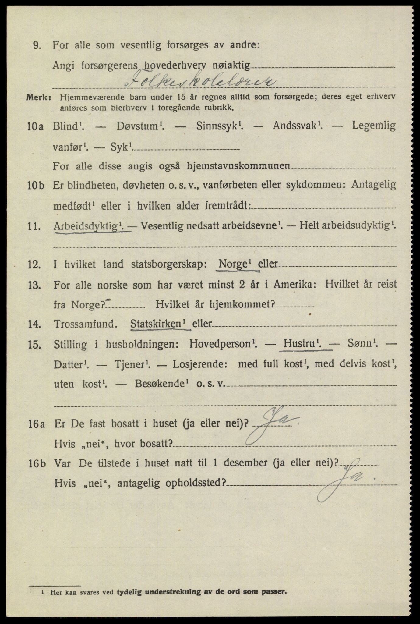 SAKO, 1920 census for Sannidal, 1920, p. 4908