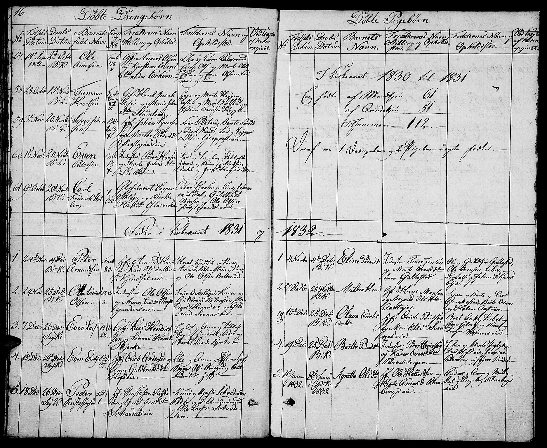 Biri prestekontor, SAH/PREST-096/H/Ha/Hab/L0002: Parish register (copy) no. 2, 1828-1842, p. 16