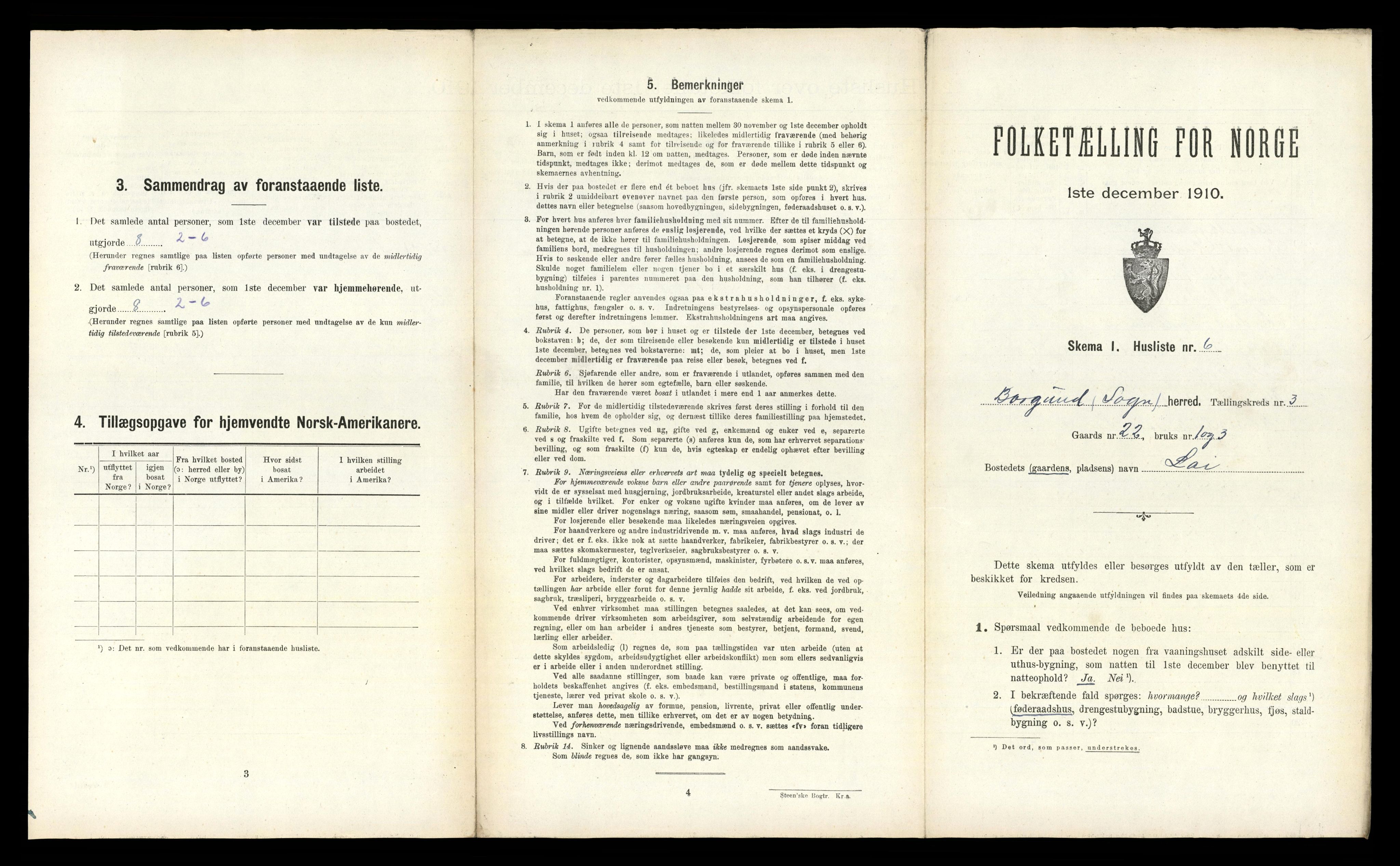 RA, 1910 census for Borgund, 1910, p. 217