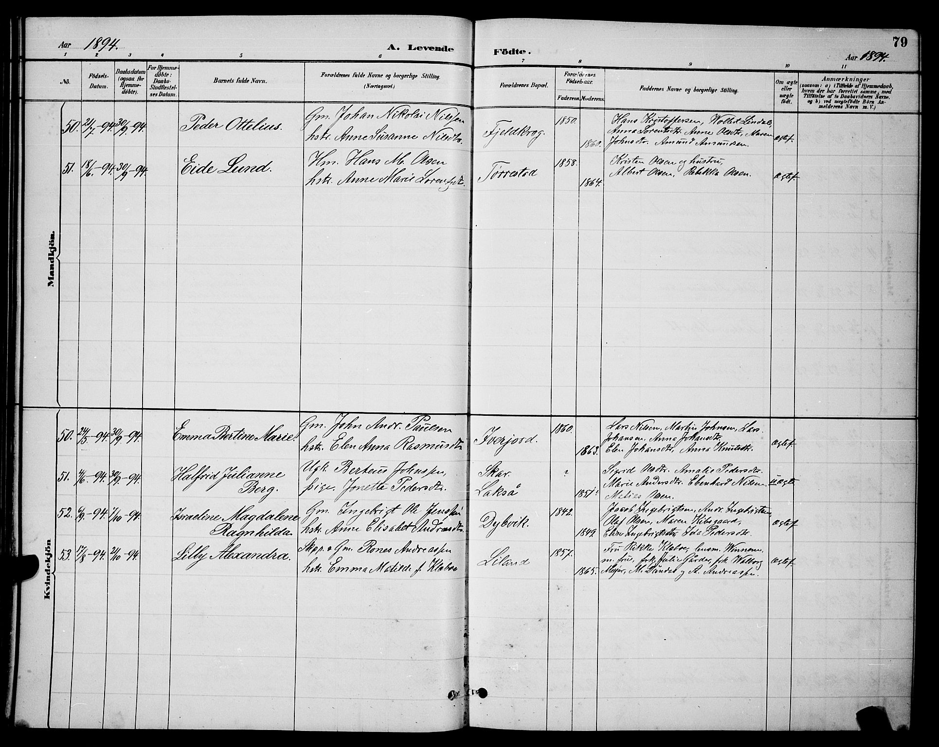 Ministerialprotokoller, klokkerbøker og fødselsregistre - Nordland, SAT/A-1459/863/L0914: Parish register (copy) no. 863C04, 1886-1897, p. 79