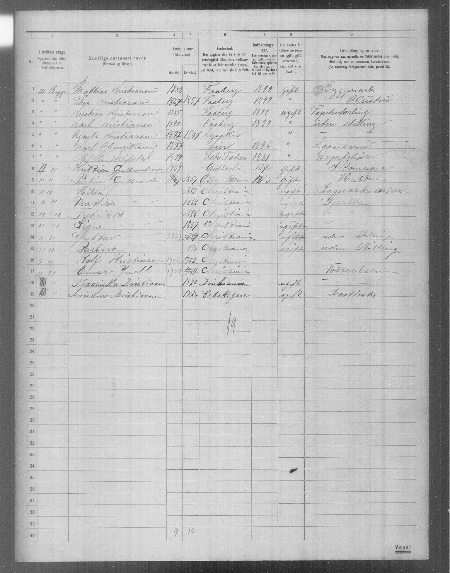 OBA, Municipal Census 1904 for Kristiania, 1904, p. 21626