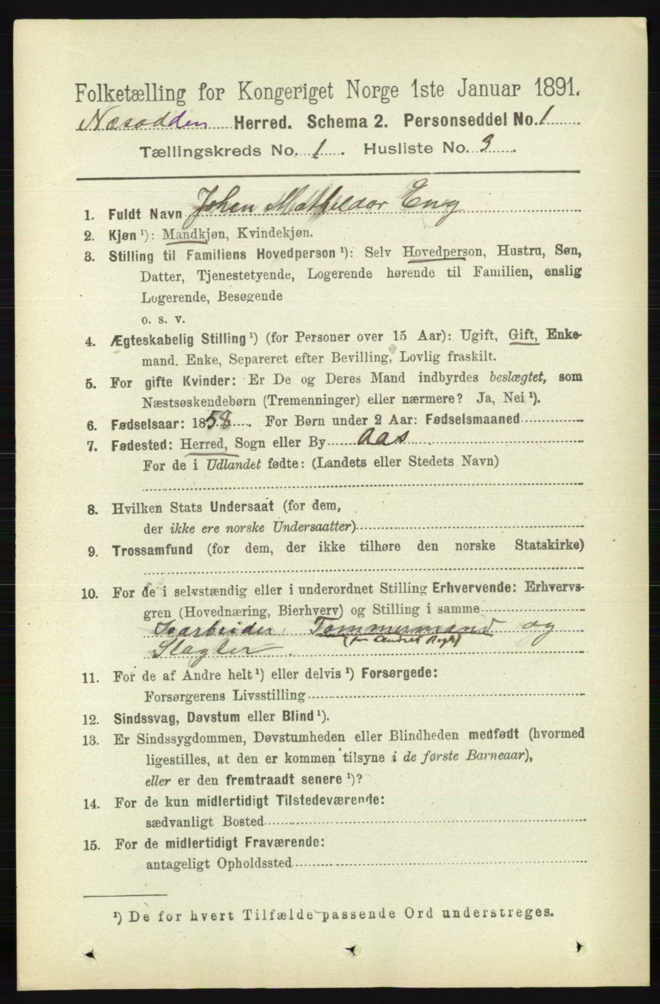 RA, 1891 census for 0216 Nesodden, 1891, p. 102