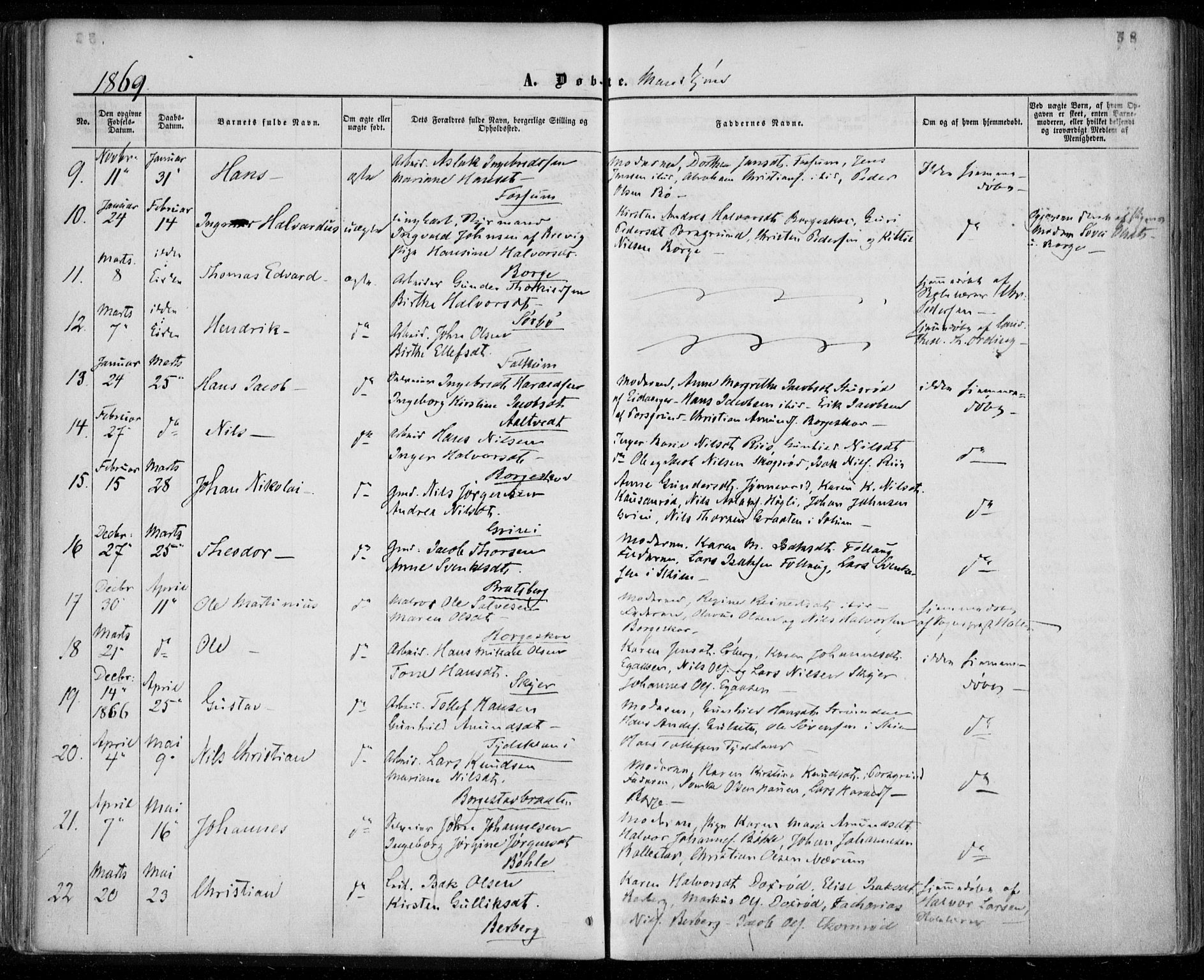 Gjerpen kirkebøker, SAKO/A-265/F/Fa/L0008a: Parish register (official) no. I 8A, 1857-1871, p. 58
