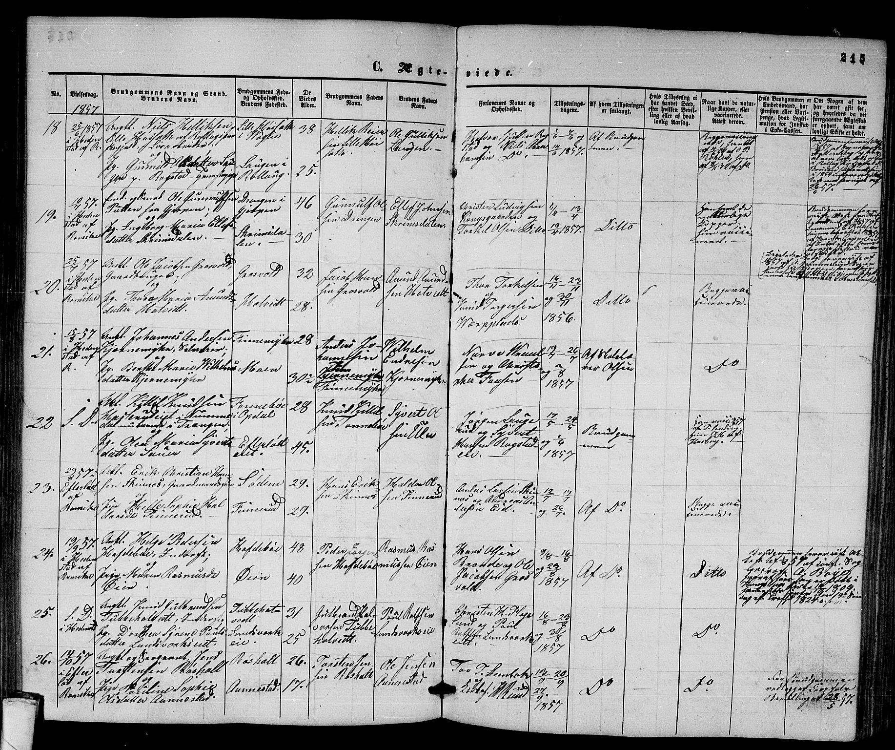 Sandsvær kirkebøker, AV/SAKO-A-244/G/Ga/L0005: Parish register (copy) no. I 5, 1857-1873, p. 215