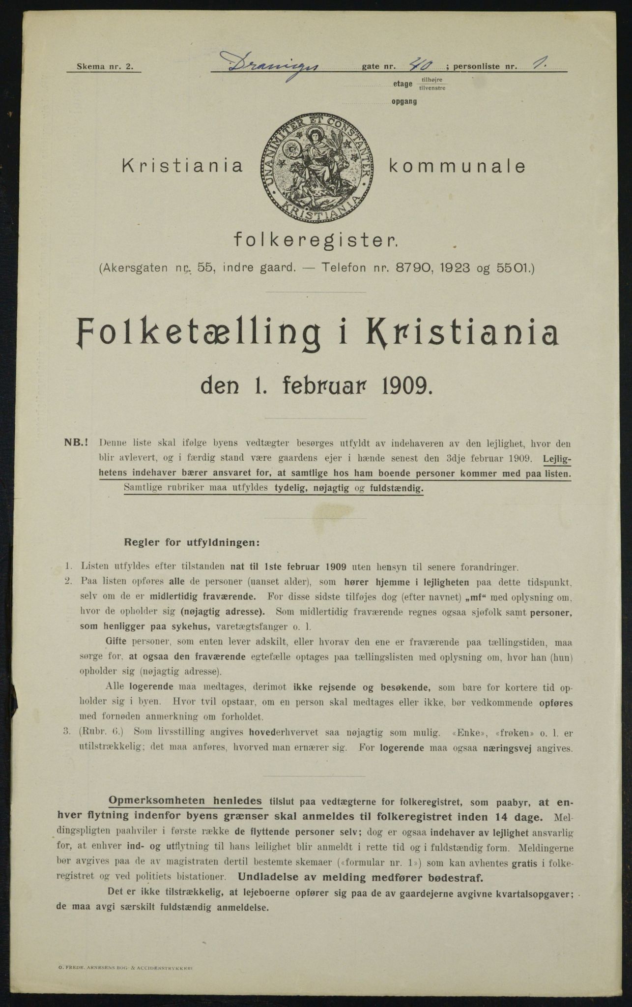 OBA, Municipal Census 1909 for Kristiania, 1909, p. 15874