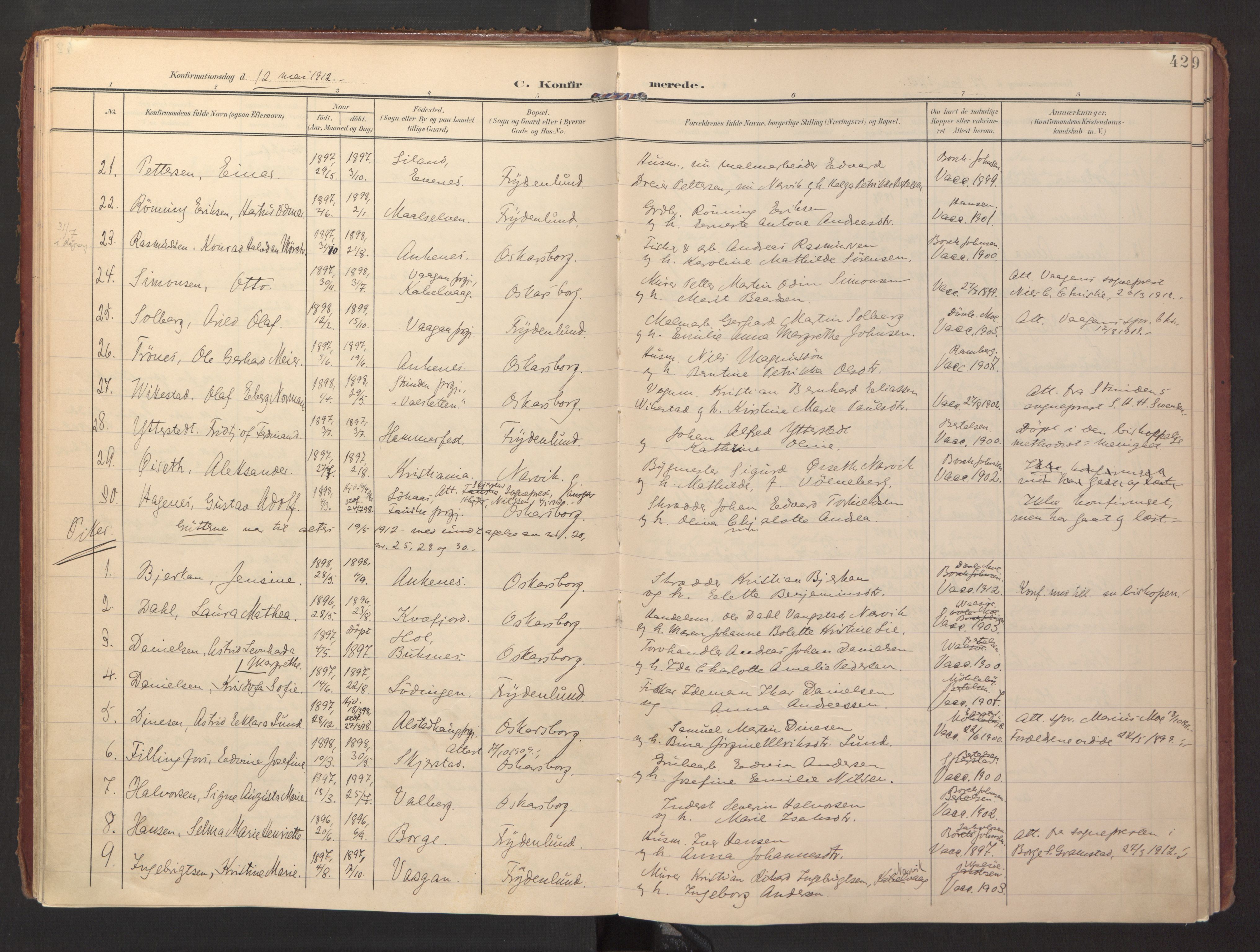 Ministerialprotokoller, klokkerbøker og fødselsregistre - Nordland, AV/SAT-A-1459/871/L0998: Parish register (official) no. 871A14, 1902-1921, p. 42