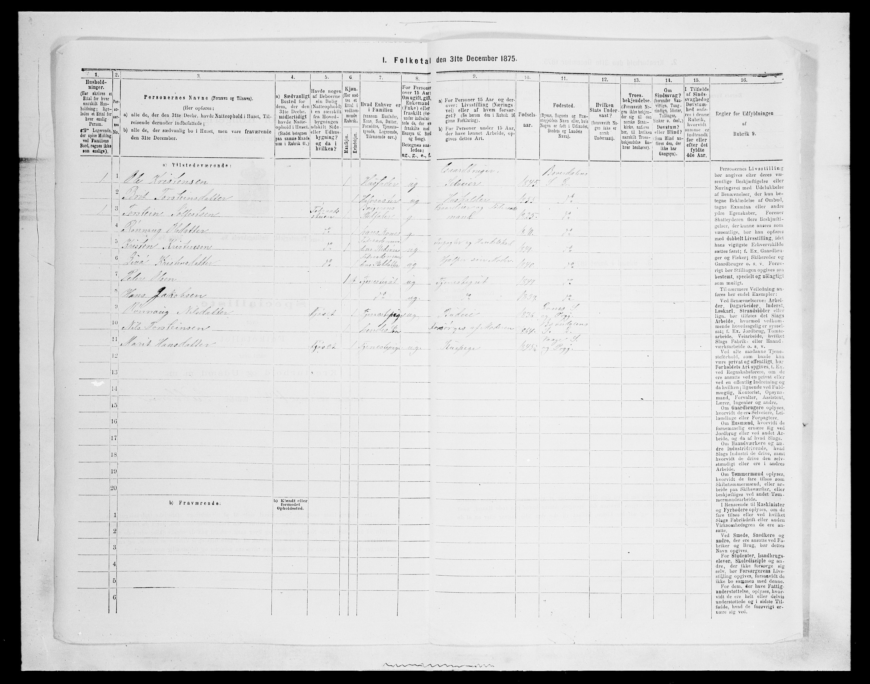 SAH, 1875 census for 0514P Lom, 1875, p. 824