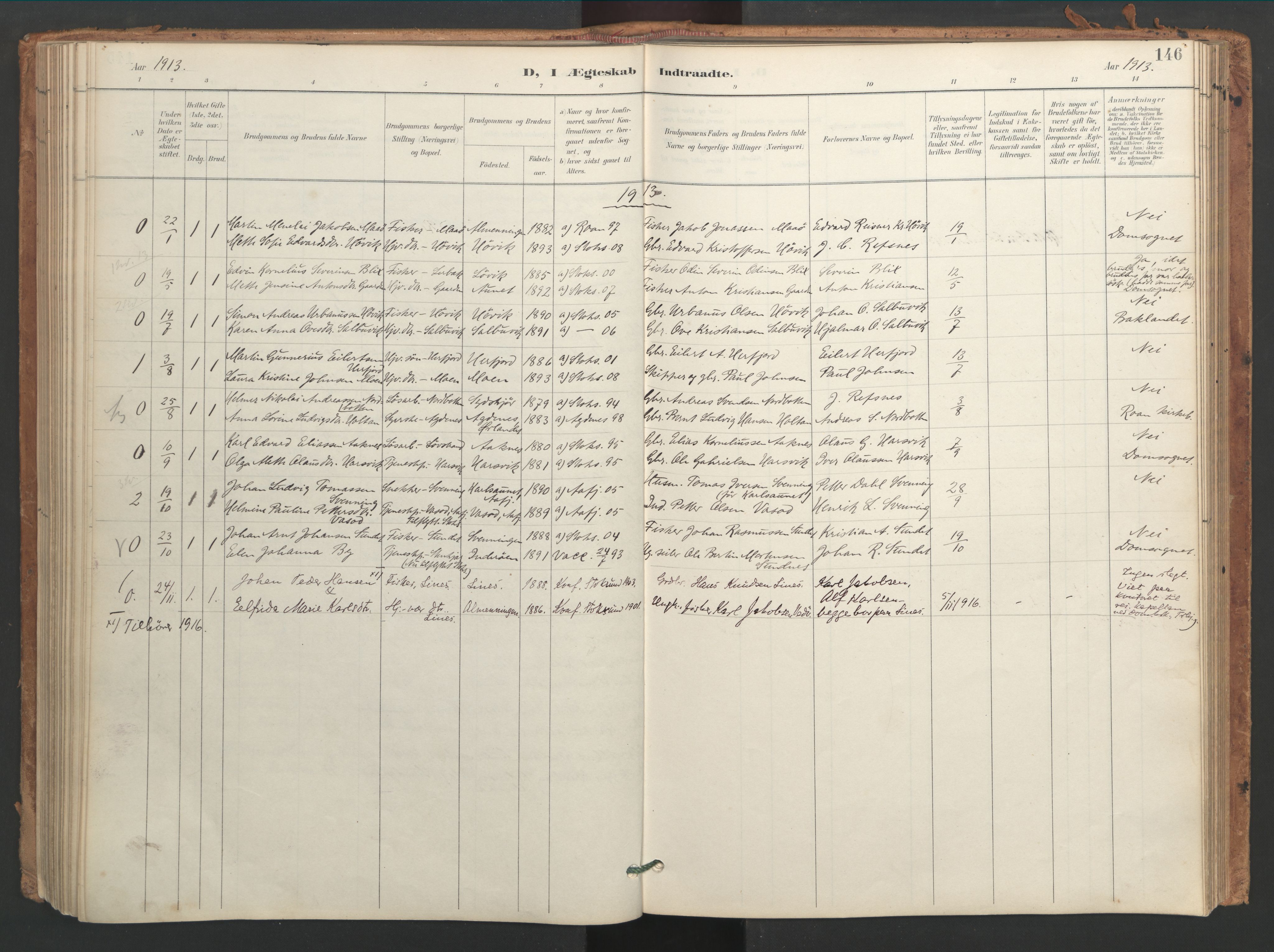 Ministerialprotokoller, klokkerbøker og fødselsregistre - Sør-Trøndelag, SAT/A-1456/656/L0693: Parish register (official) no. 656A02, 1894-1913, p. 146