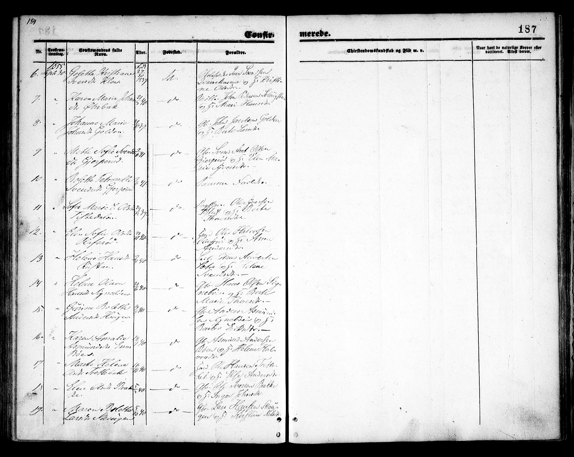 Idd prestekontor Kirkebøker, AV/SAO-A-10911/F/Fc/L0004a: Parish register (official) no. III 4A, 1848-1860, p. 187