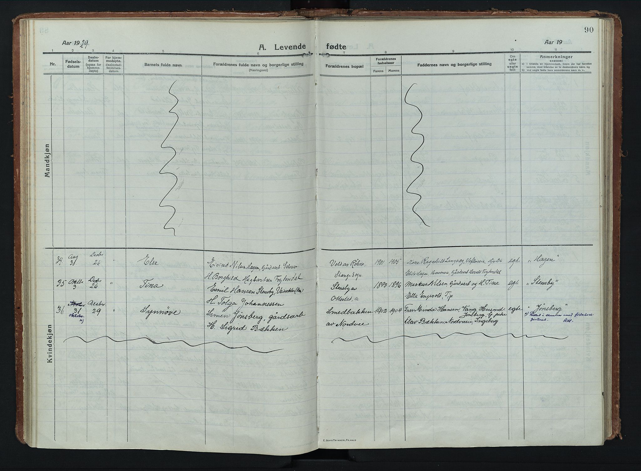 Stange prestekontor, AV/SAH-PREST-002/K/L0028: Parish register (official) no. 28, 1913-1932, p. 90