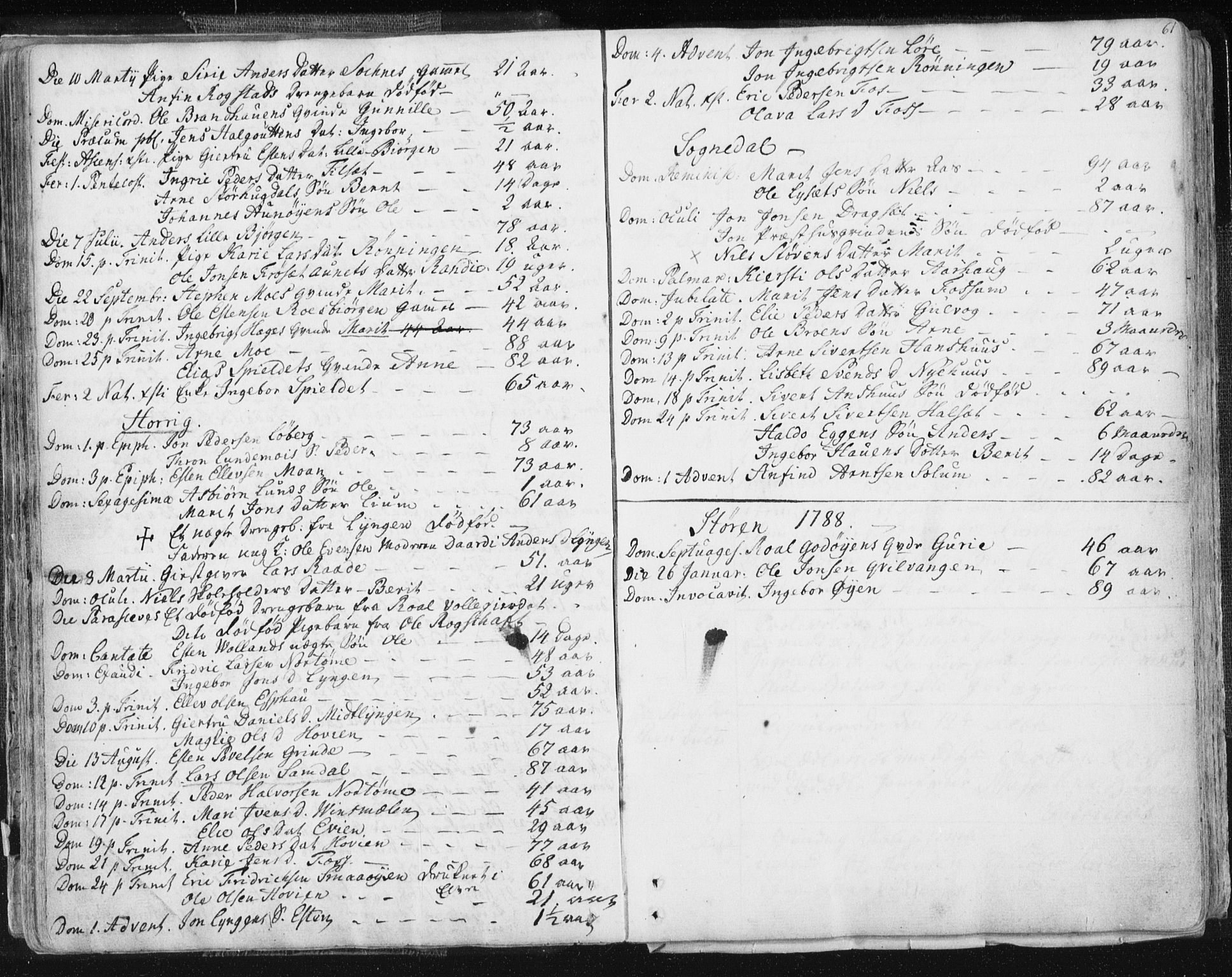 Ministerialprotokoller, klokkerbøker og fødselsregistre - Sør-Trøndelag, SAT/A-1456/687/L0991: Parish register (official) no. 687A02, 1747-1790, p. 61