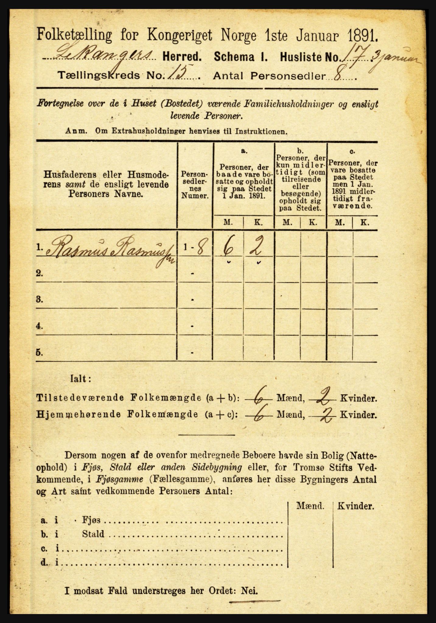 RA, 1891 census for 1419 Leikanger, 1891, p. 2840