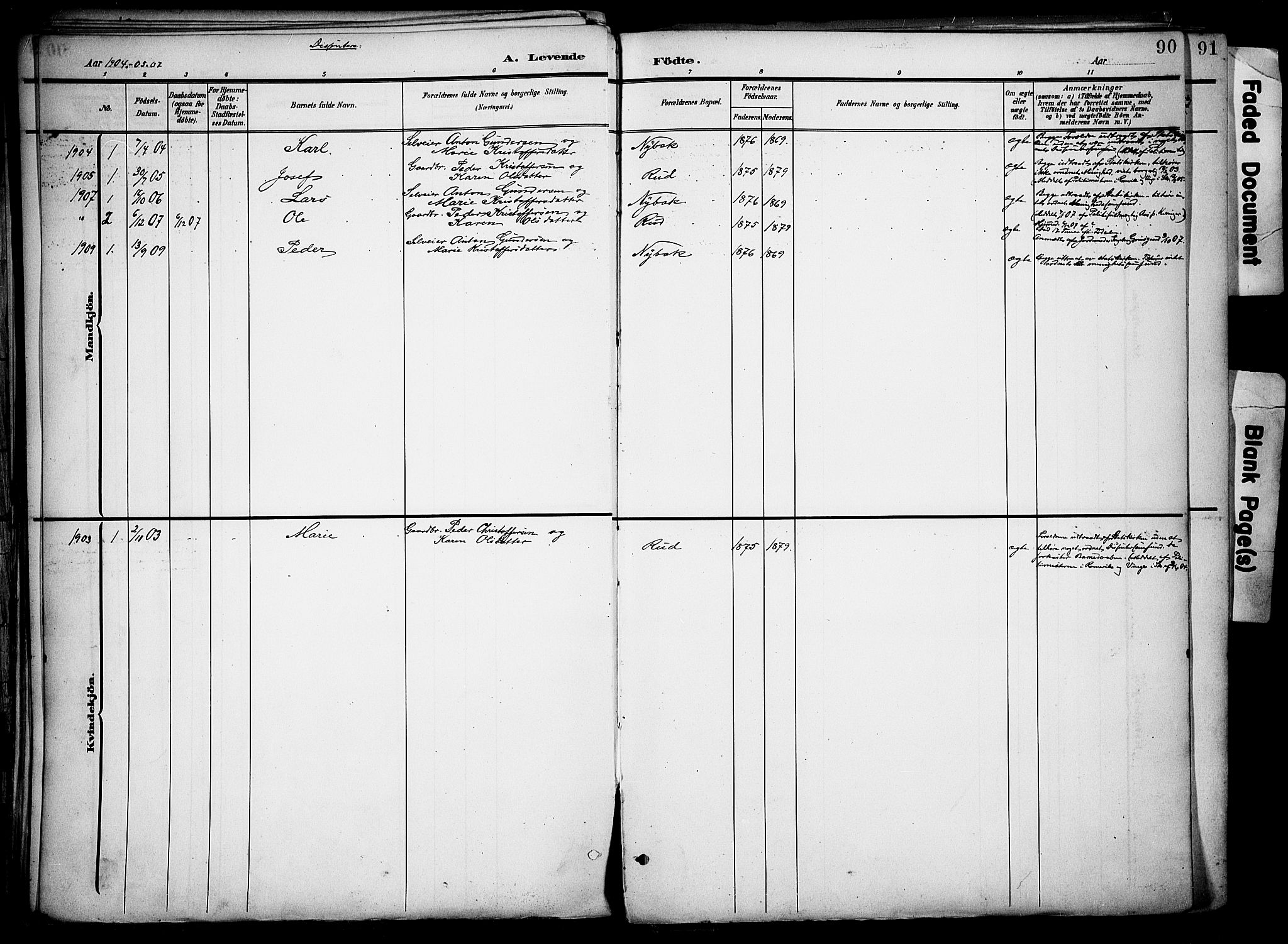 Nord-Odal prestekontor, SAH/PREST-032/H/Ha/Haa/L0007: Parish register (official) no. 7, 1902-1926, p. 90