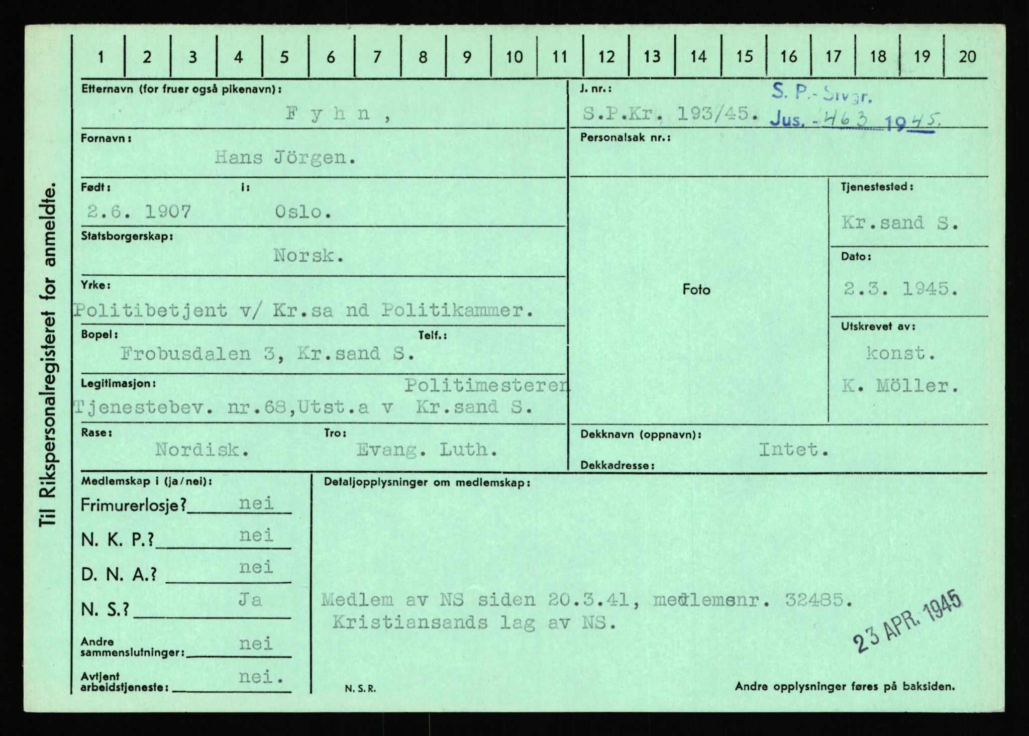 Statspolitiet - Hovedkontoret / Osloavdelingen, AV/RA-S-1329/C/Ca/L0005: Furali - Hamula, 1943-1945, p. 124