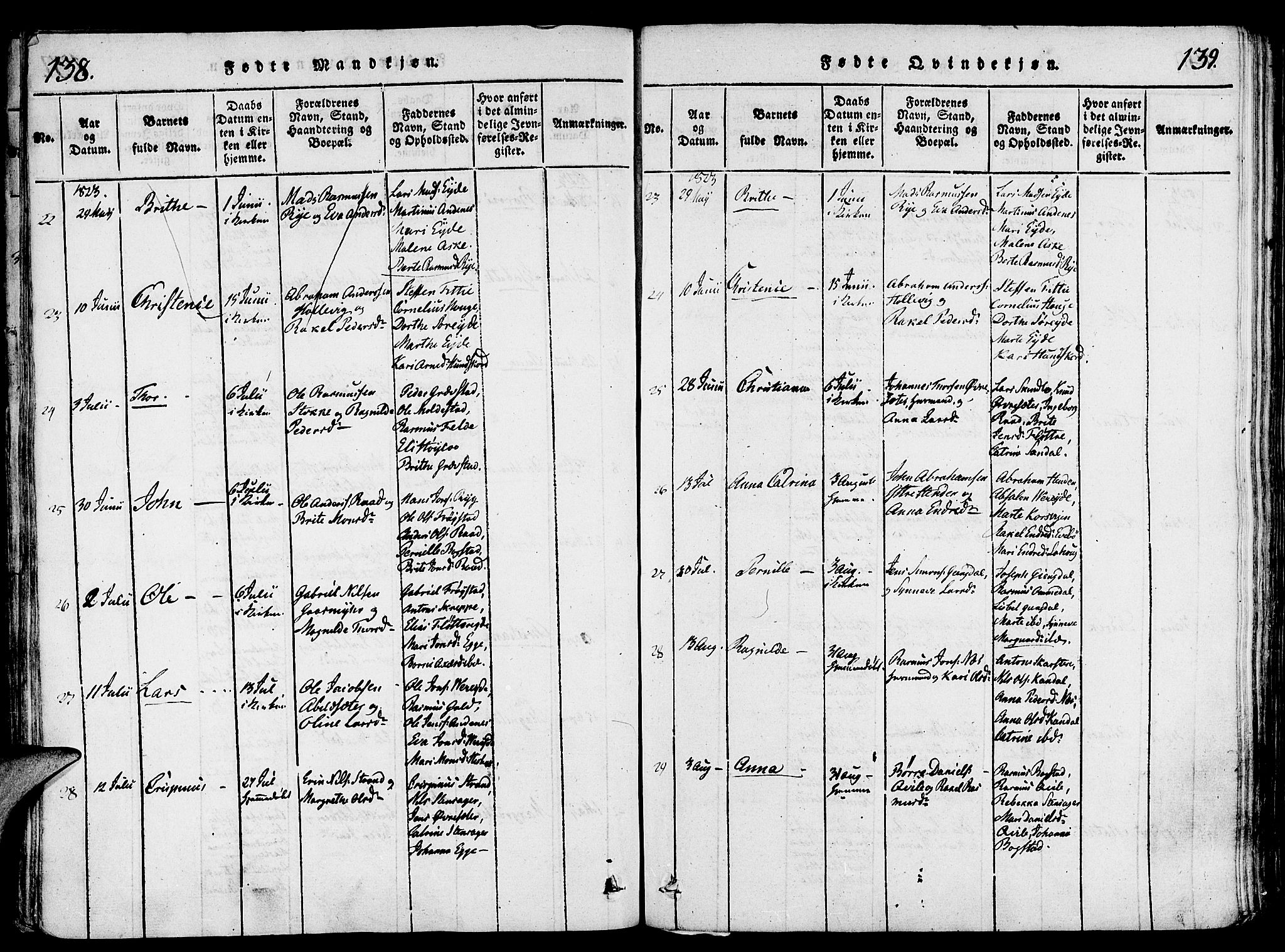 Gloppen sokneprestembete, AV/SAB-A-80101/H/Haa/Haaa/L0006: Parish register (official) no. A 6, 1816-1826, p. 138-139