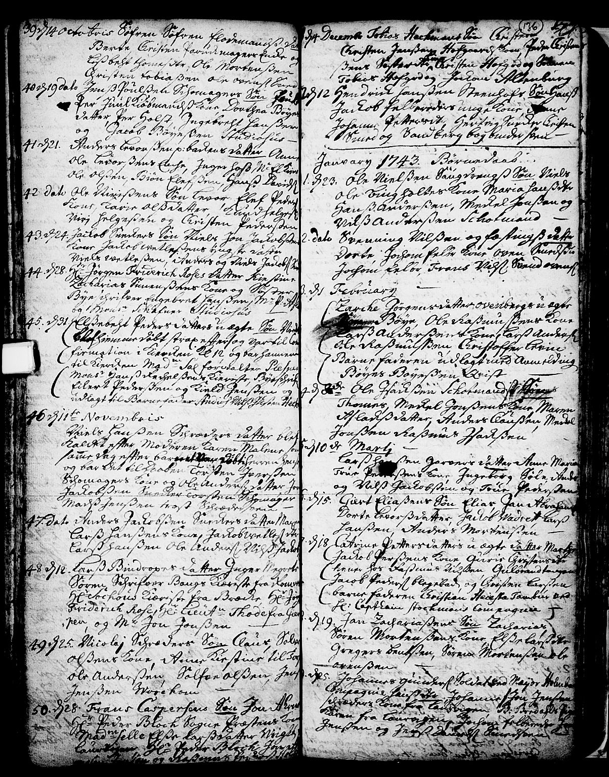 Skien kirkebøker, SAKO/A-302/F/Fa/L0002: Parish register (official) no. 2, 1716-1757, p. 136