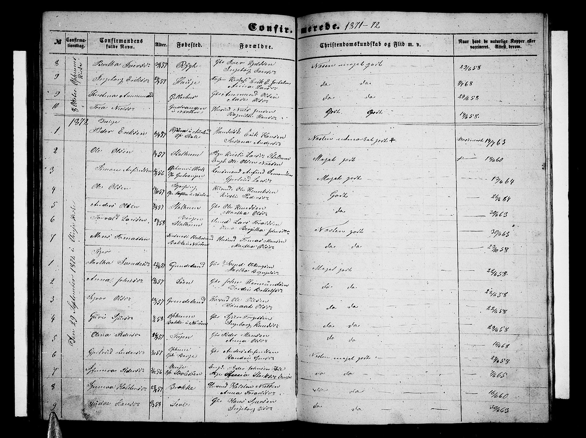 Vossestrand Sokneprestembete, AV/SAB-A-79101/H/Hab: Parish register (copy) no. A 1, 1855-1879