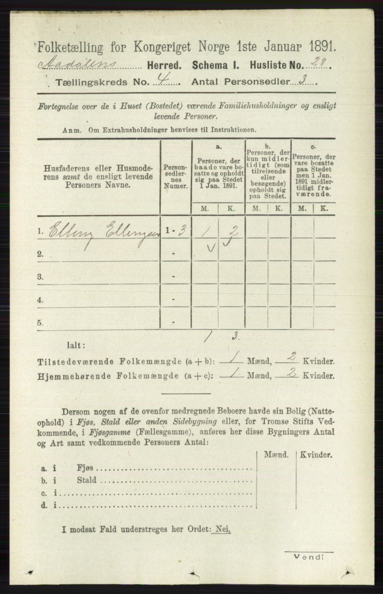 RA, 1891 census for 0614 Ådal, 1891, p. 1478