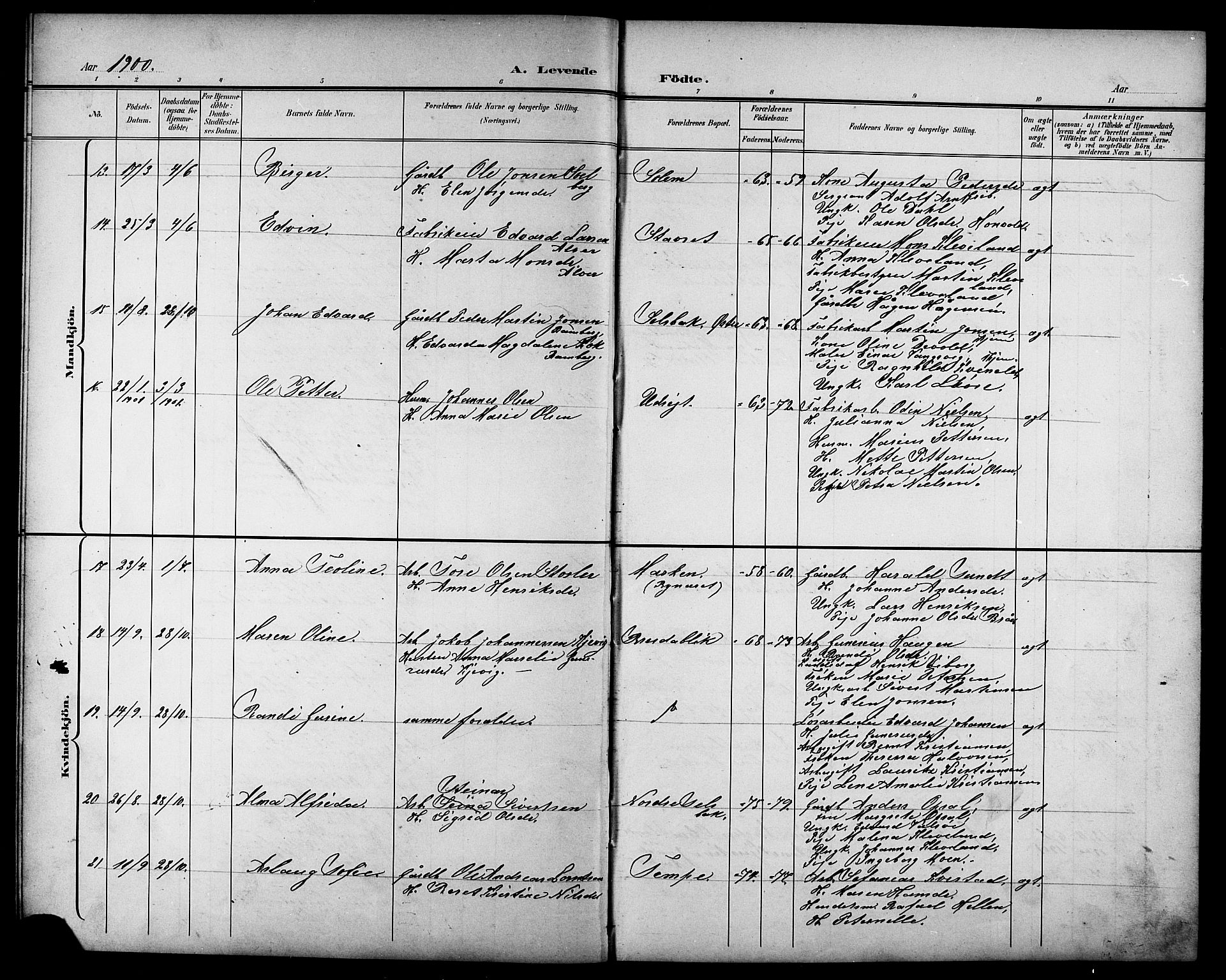 Ministerialprotokoller, klokkerbøker og fødselsregistre - Sør-Trøndelag, AV/SAT-A-1456/611/L0355: Parish register (copy) no. 611C03, 1897-1914